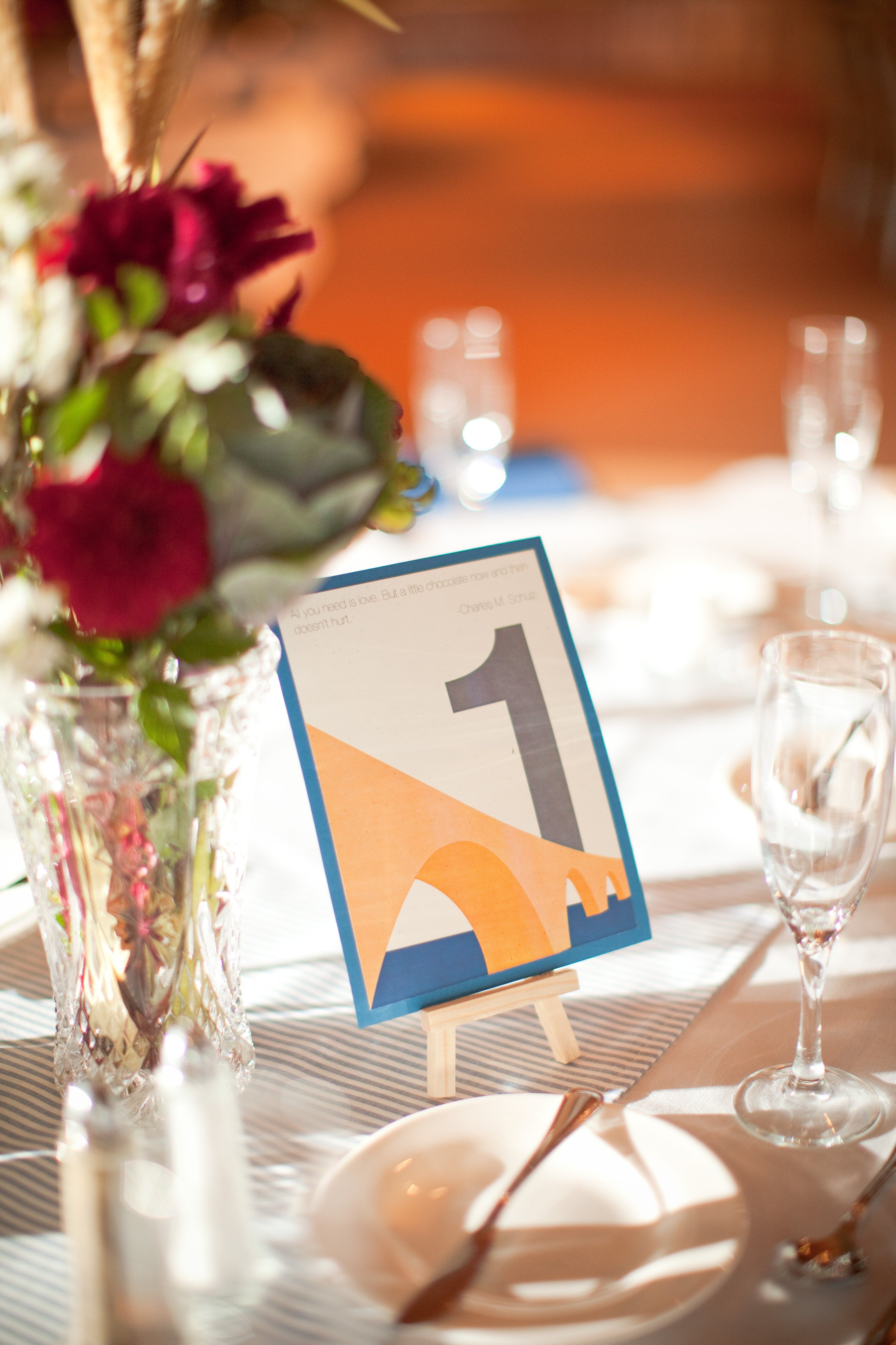 Bridge Inspired Table Numbers