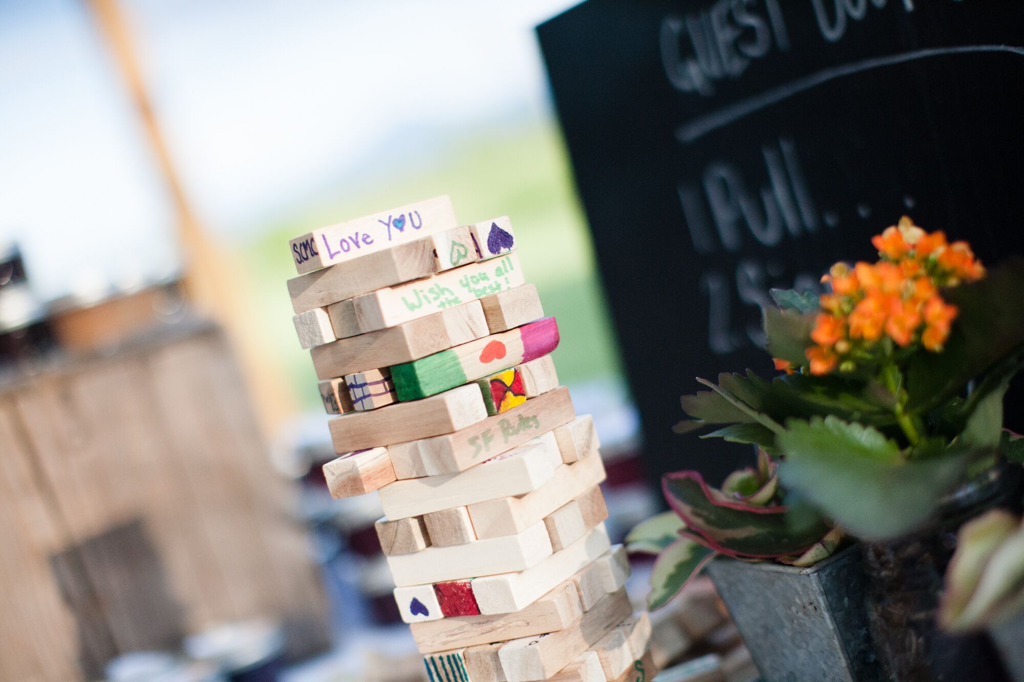 Hand Painted Jenga Game Decor