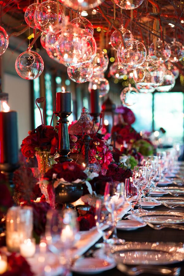Dark Red Tall Centerpieces