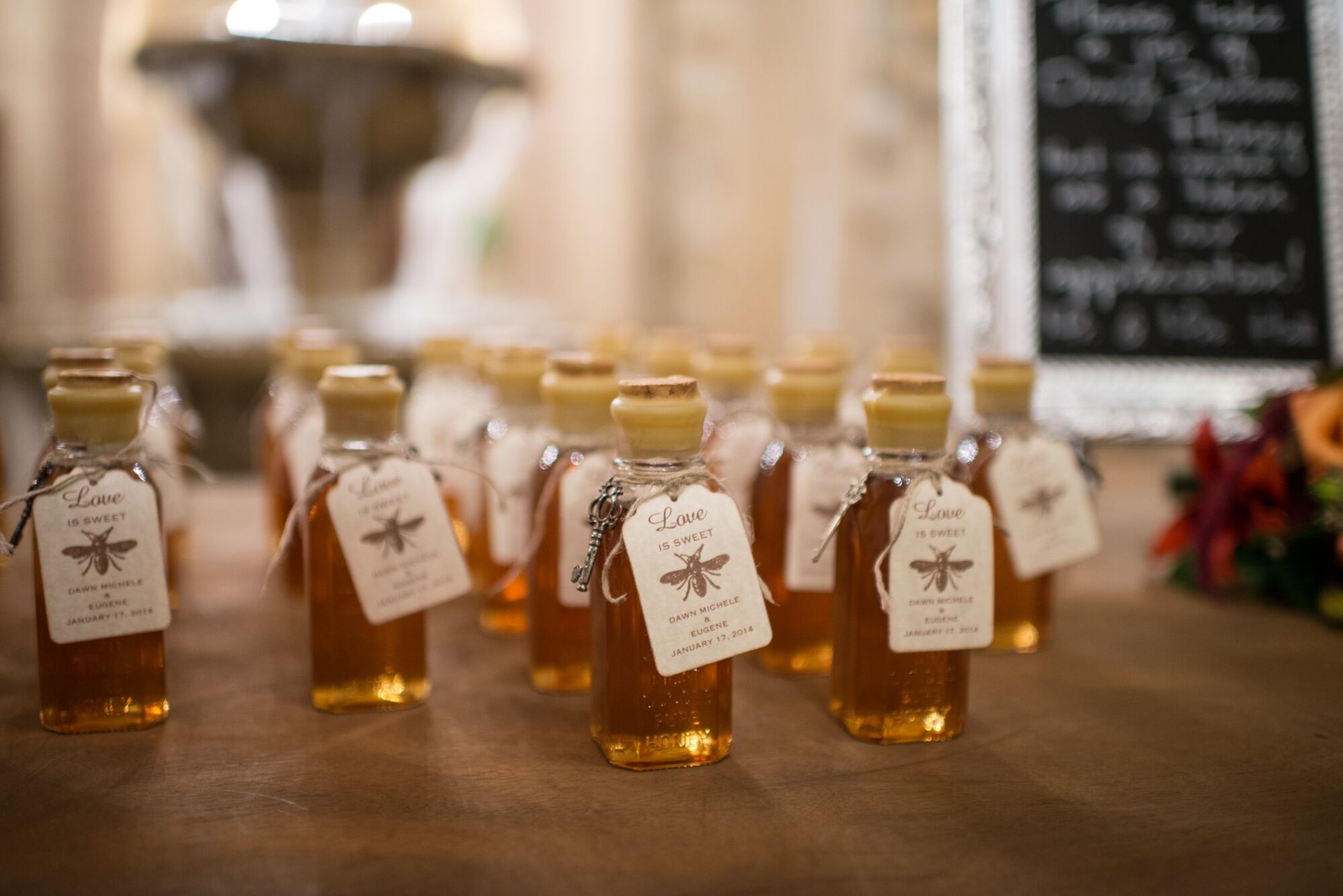  Honey Wedding Favors  in Glass Bottles