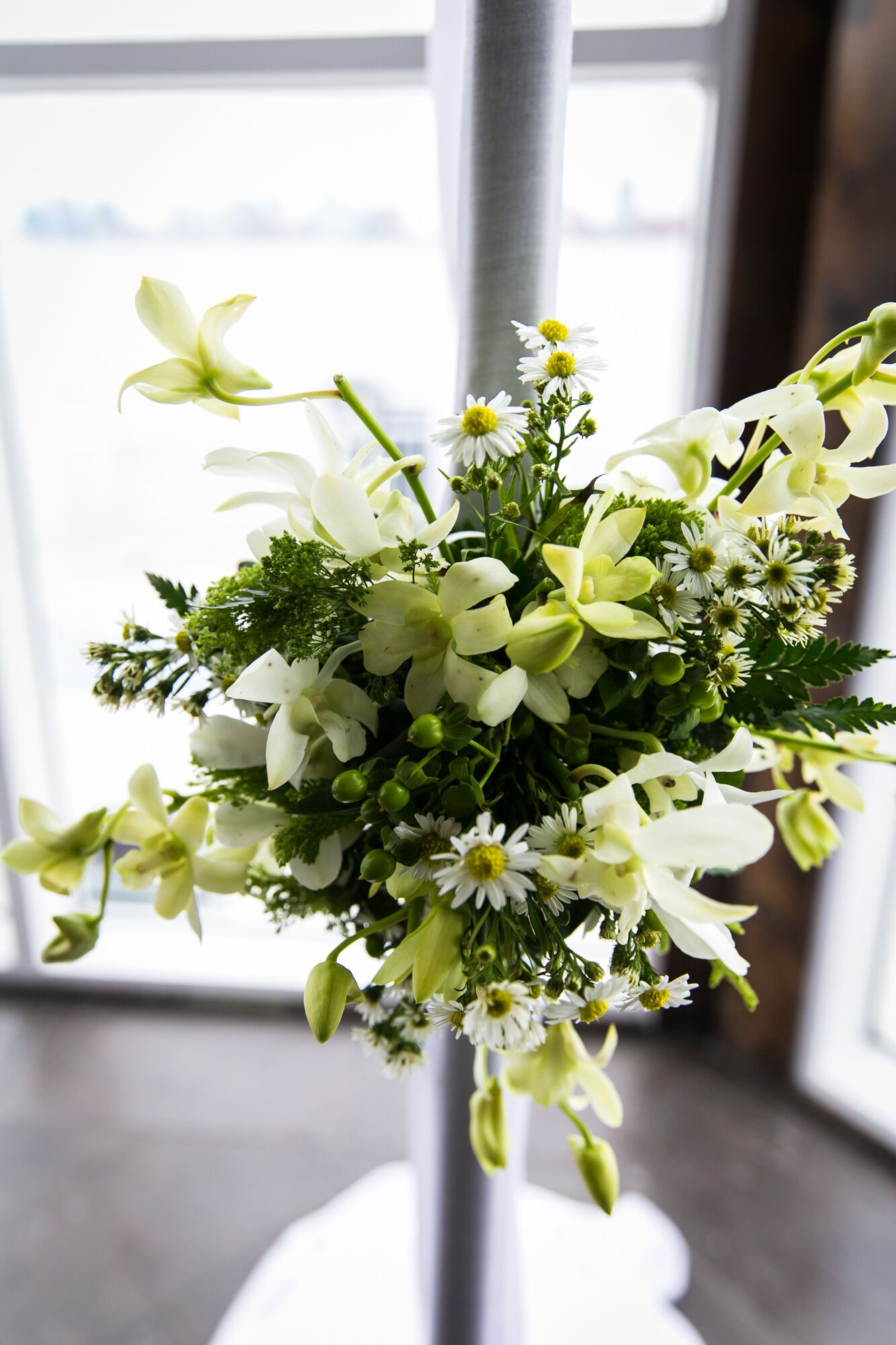 White And Green Cymbidiums Orchid Floral Arrangements