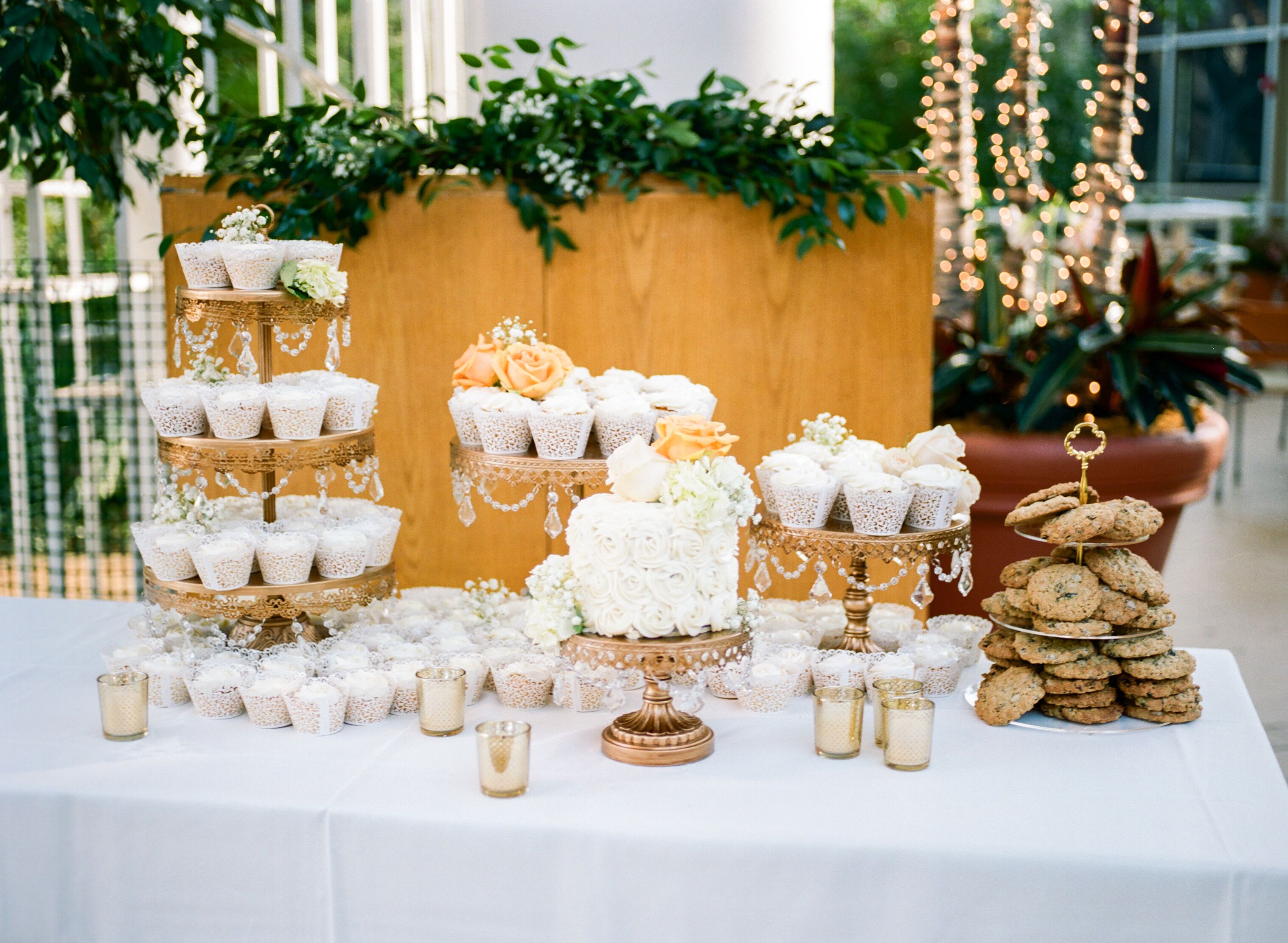 Dessert Table with Cupcakes, Cake and Cookies