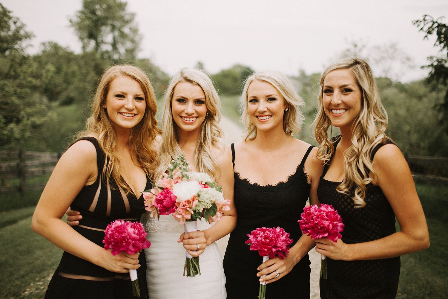 black and pink wedding dresses