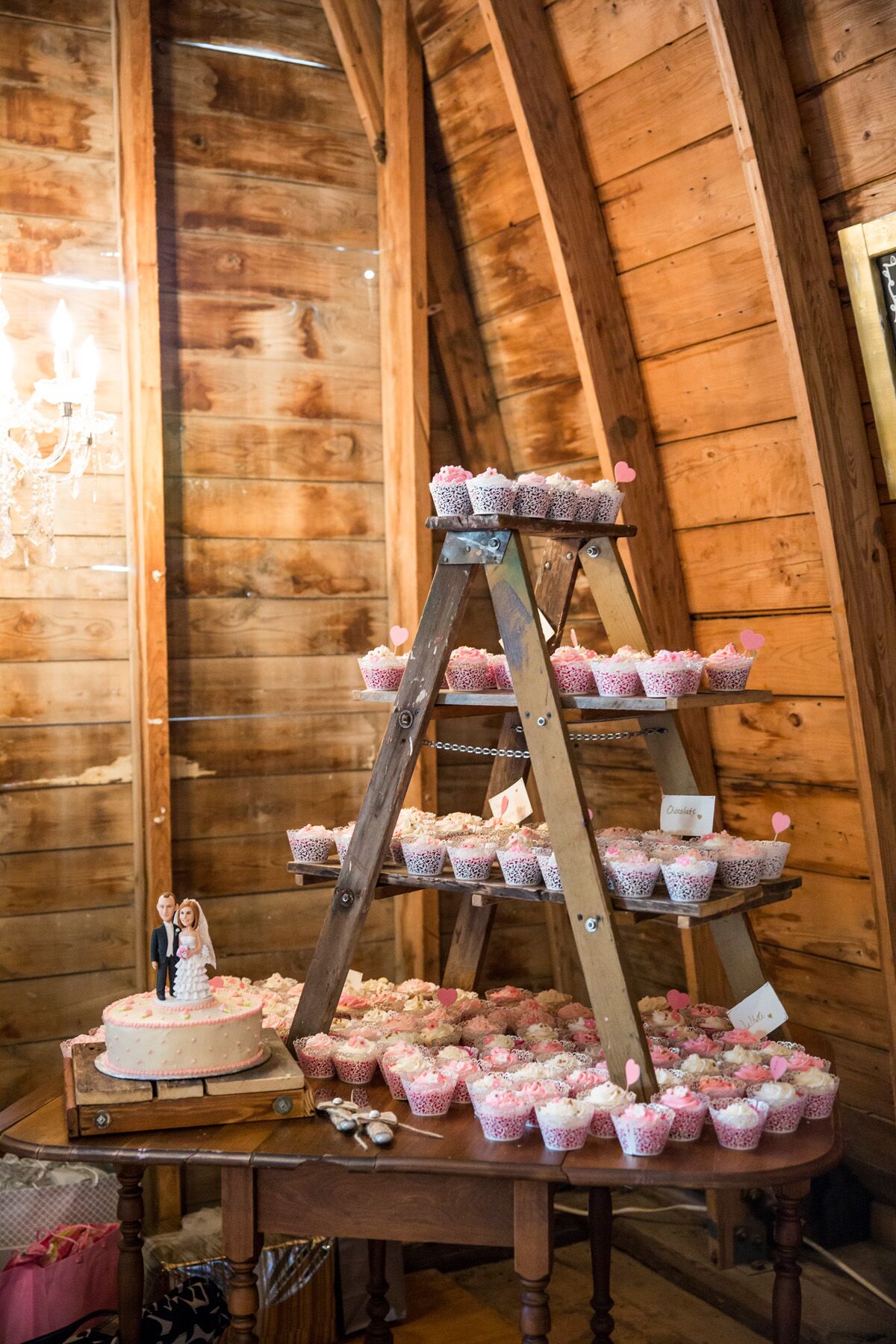 Rustic Wooden Ladder Cupcake Table Display