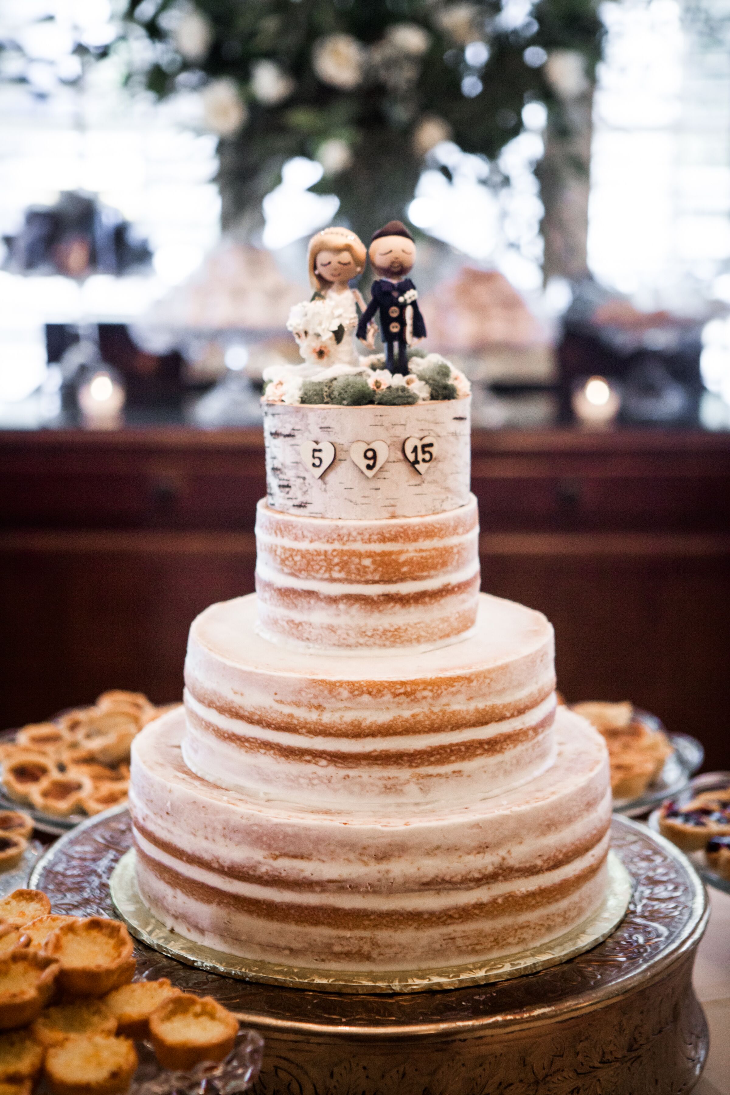 Rustic Natural Naked Wedding Cake