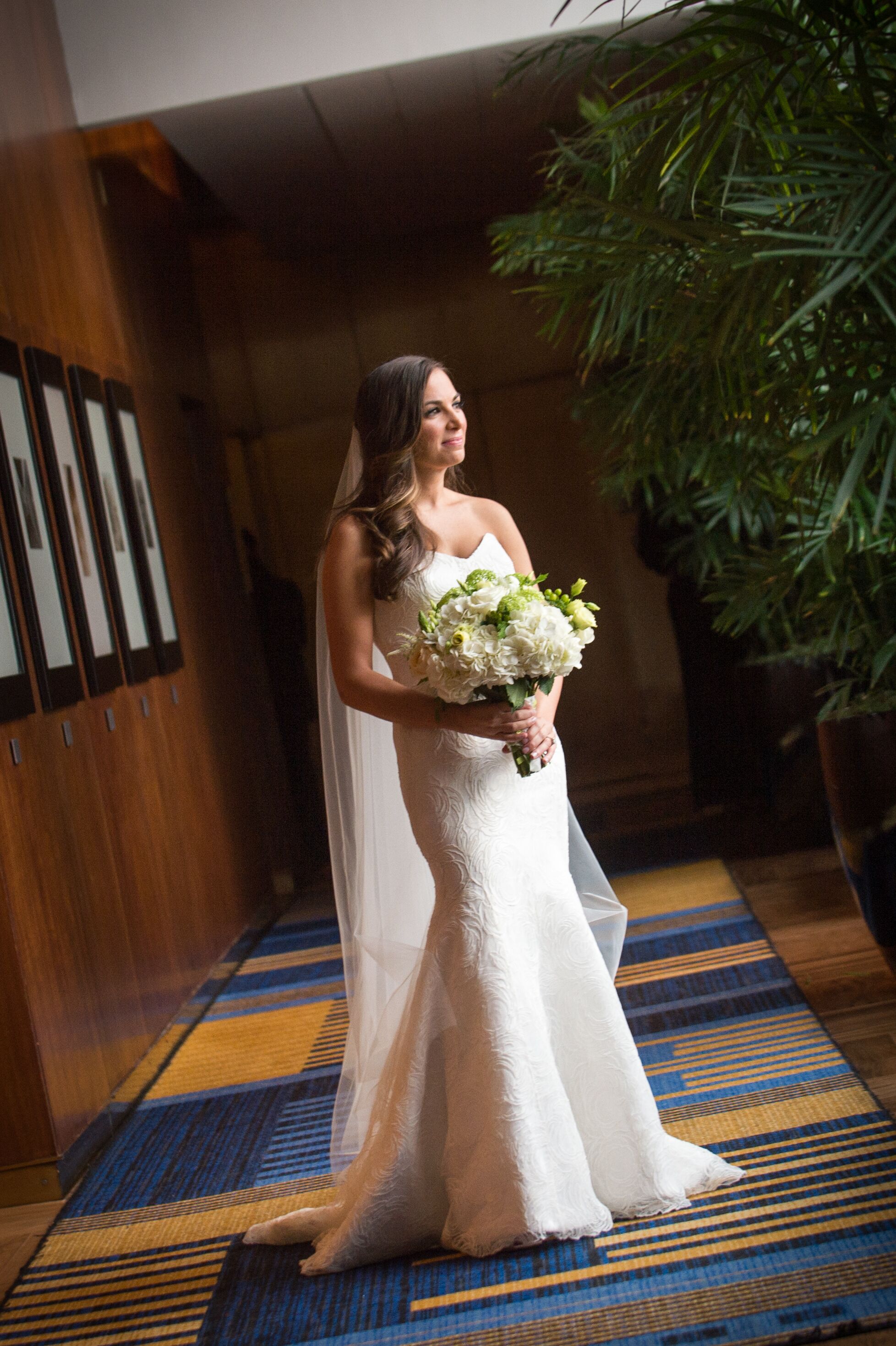 Bride in a Modern Anna Maier Wedding Dress