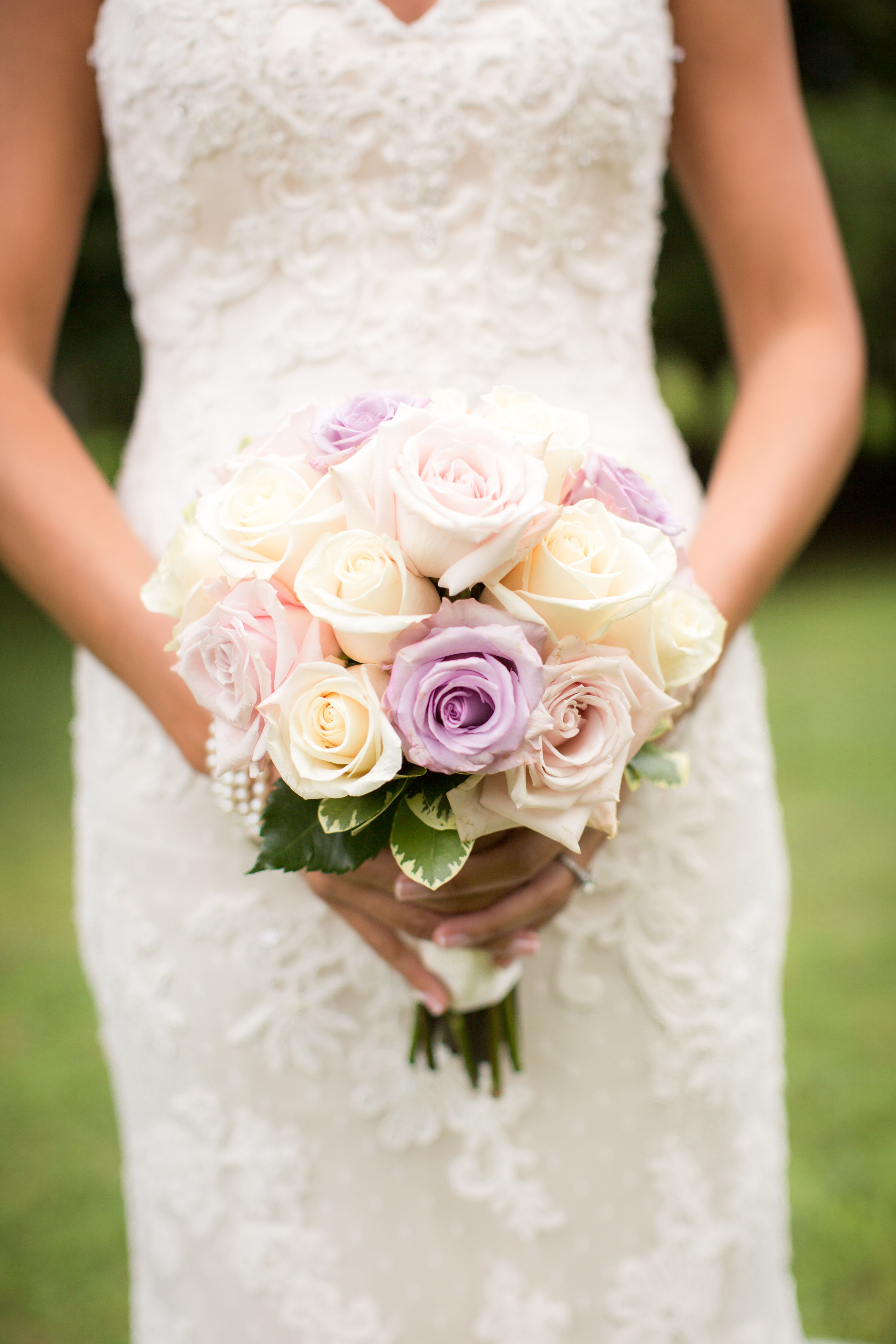 White and Purple Rose Bouquet