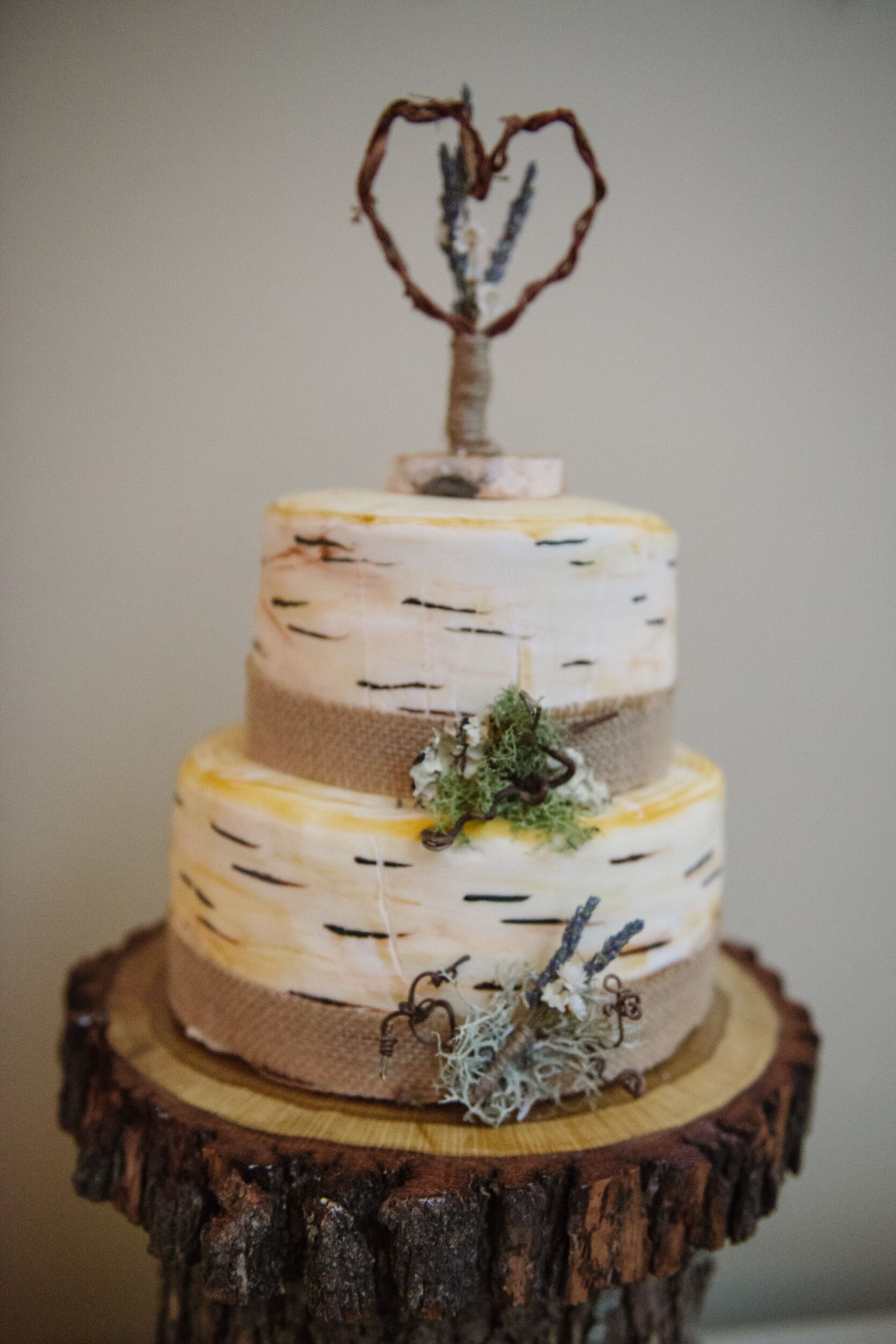 Birch-Inspired Rustic Wedding Cake