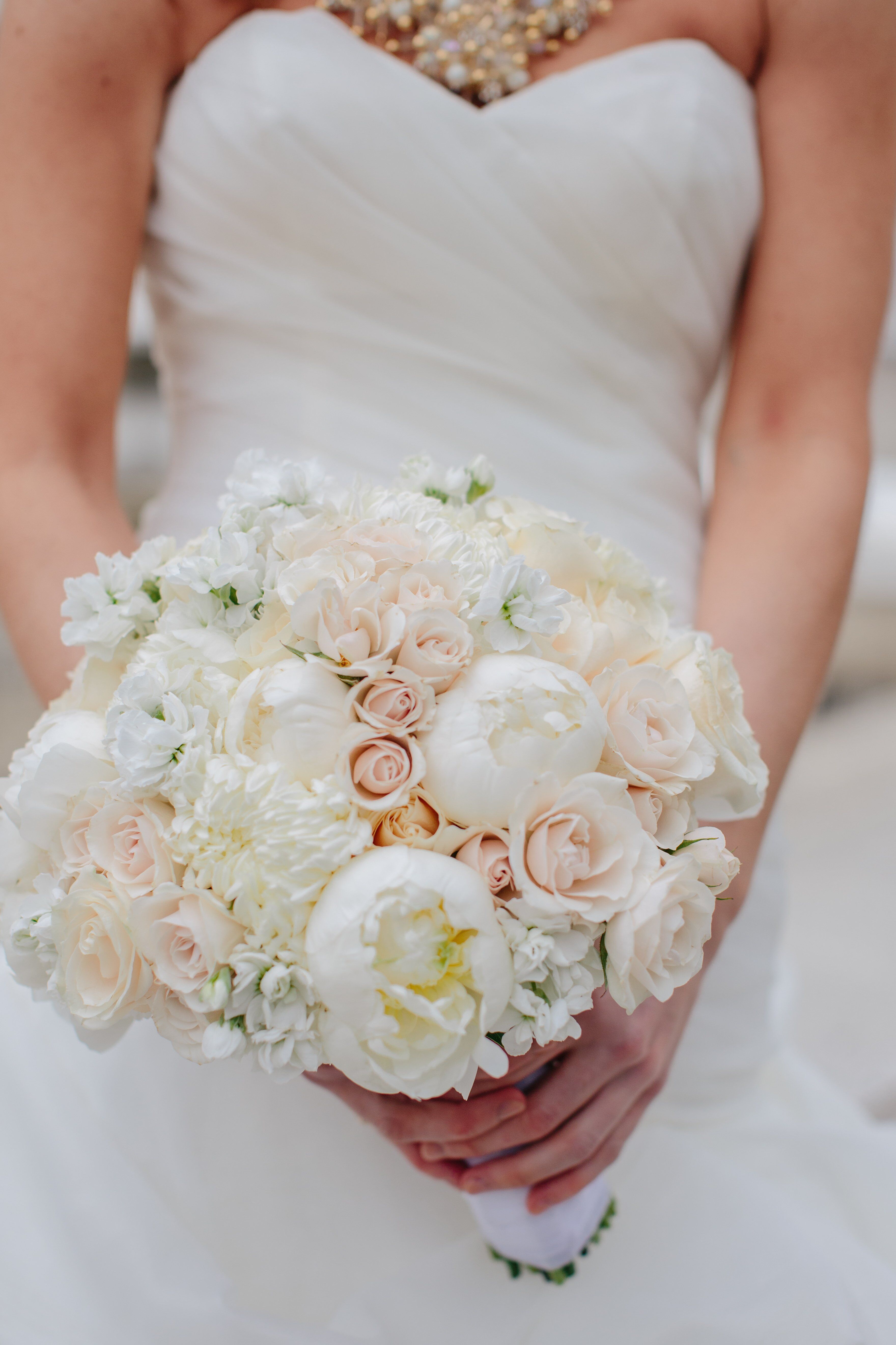 White and Blush Pink Bridal Bouquet