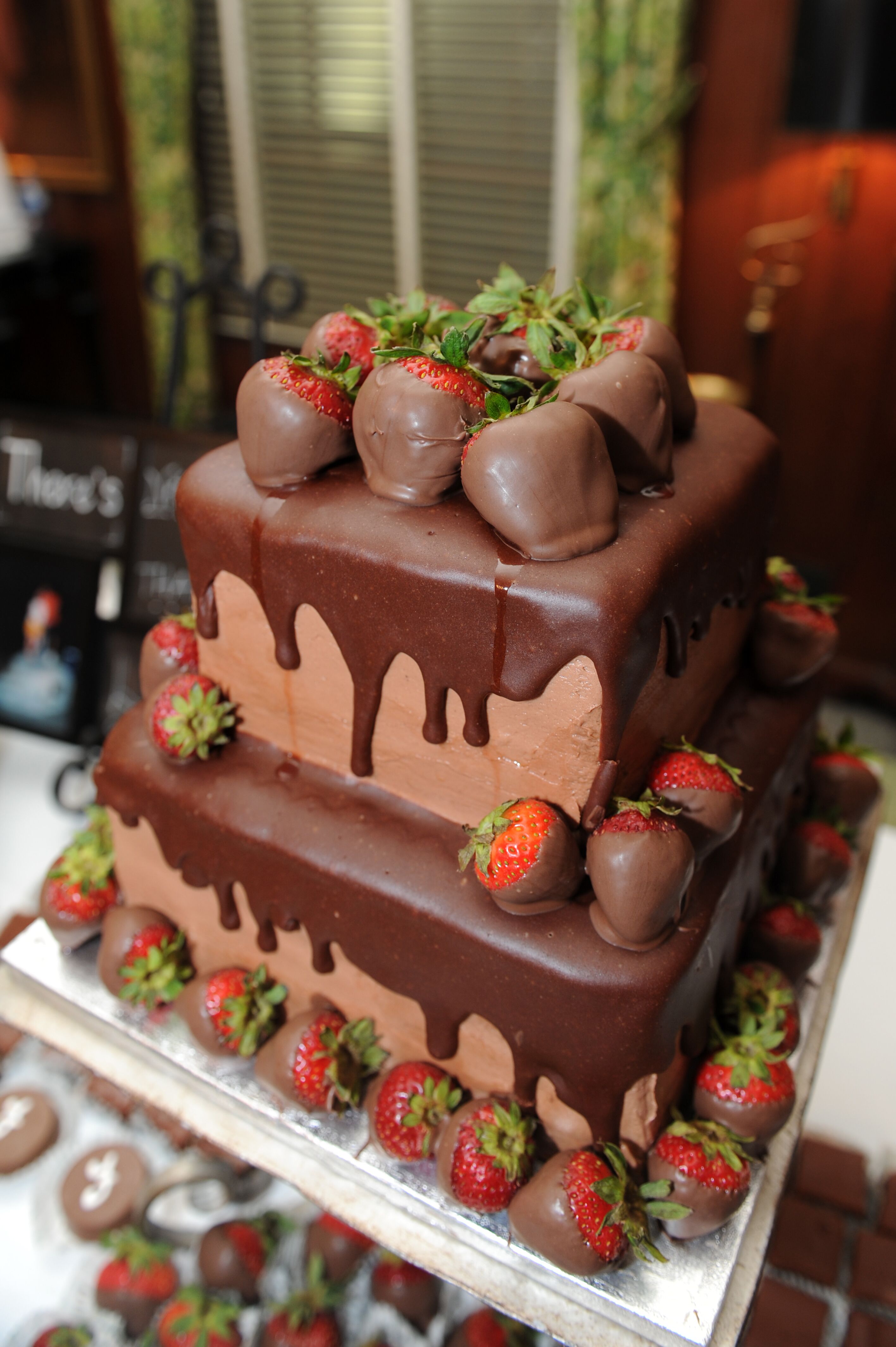 chocolate covered strawberry wedding cake