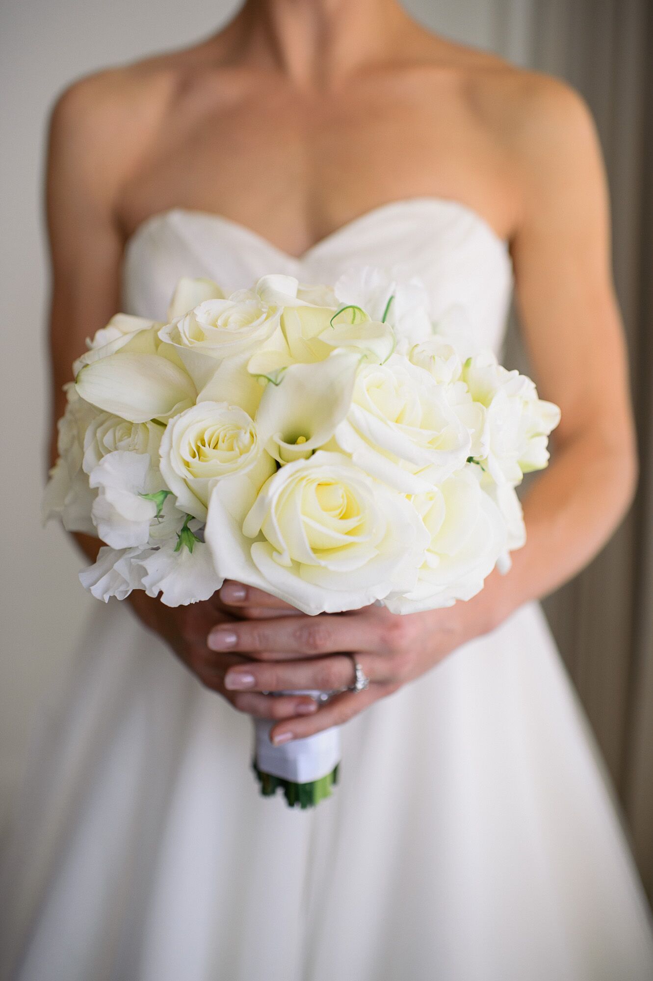 Ivory Rose And Calla Lily Bridal Bouquet 