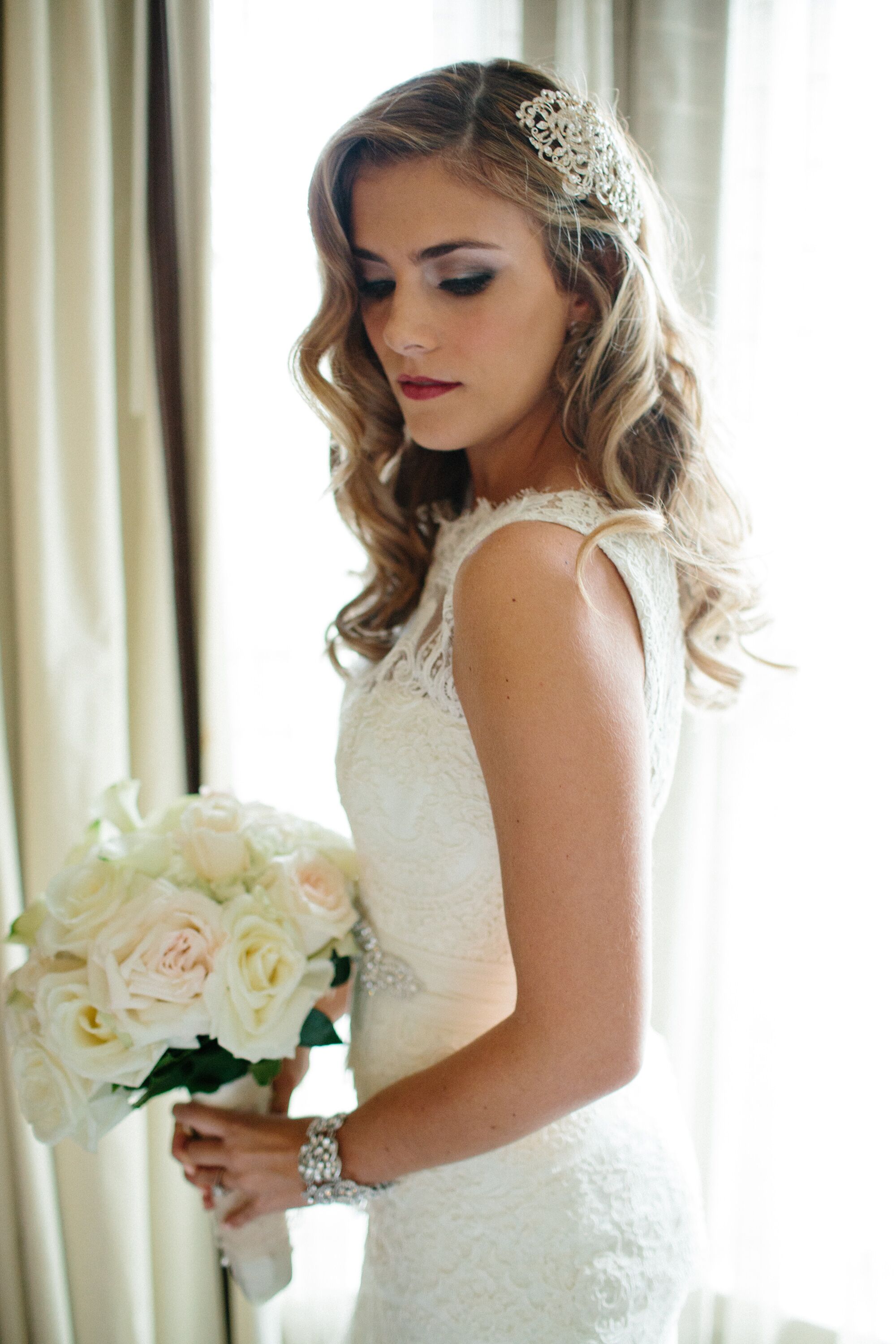 Old-Hollywood Bridal Hairstyle