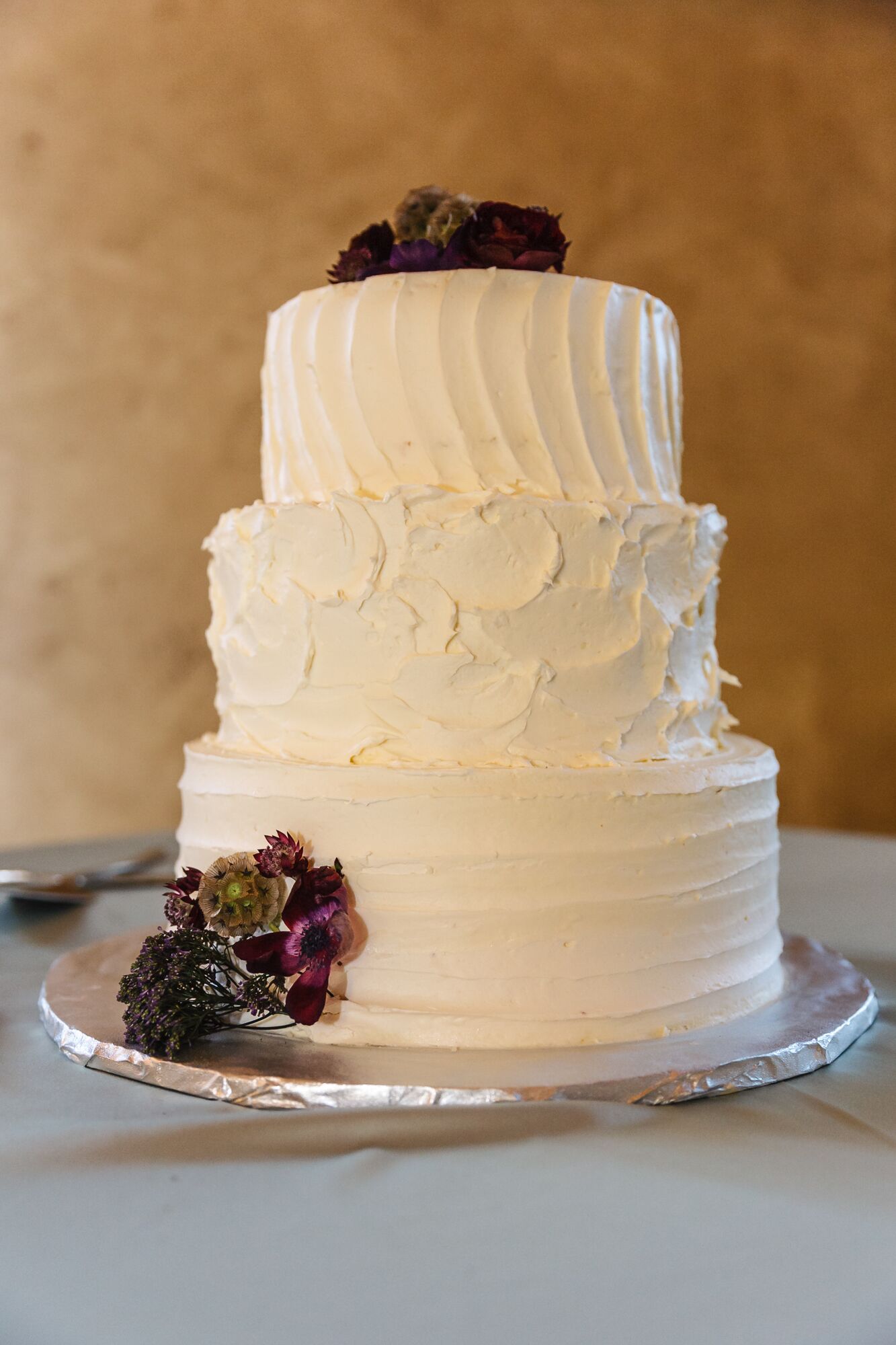 Three-Tier Textured Buttercream Rustic Cake