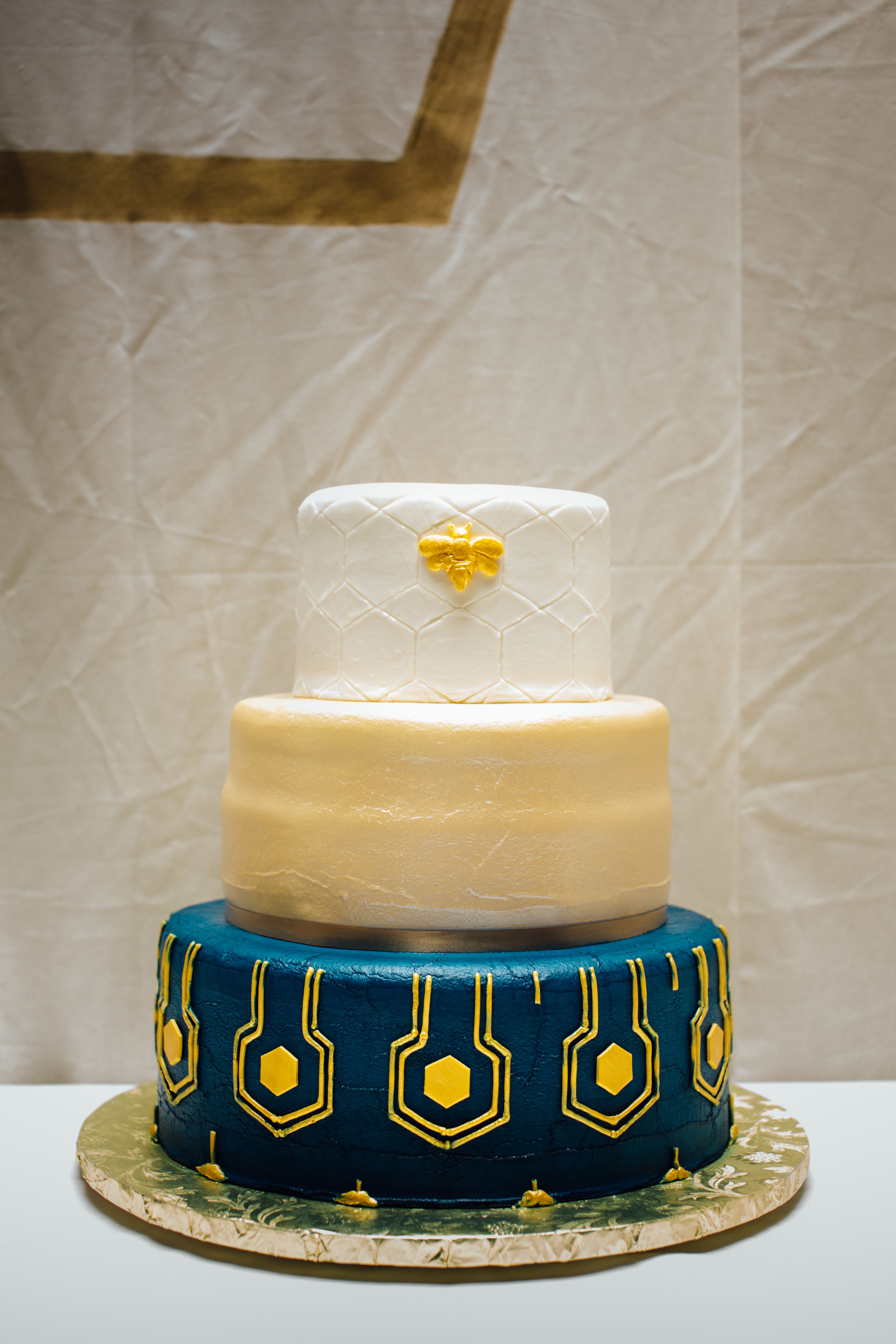 Three-Tier Hexagon Cake