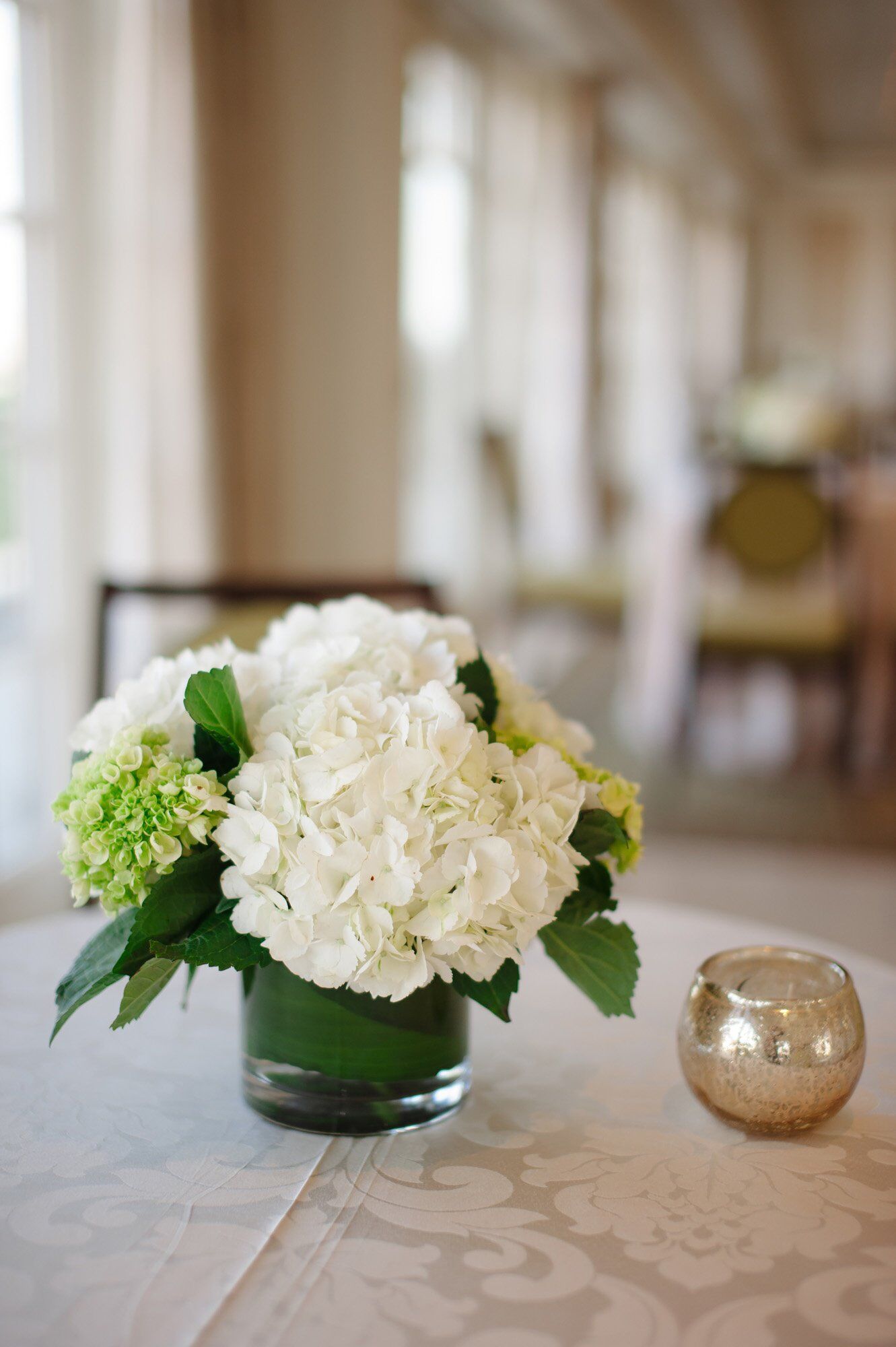 White Hydrangea Centerpieces