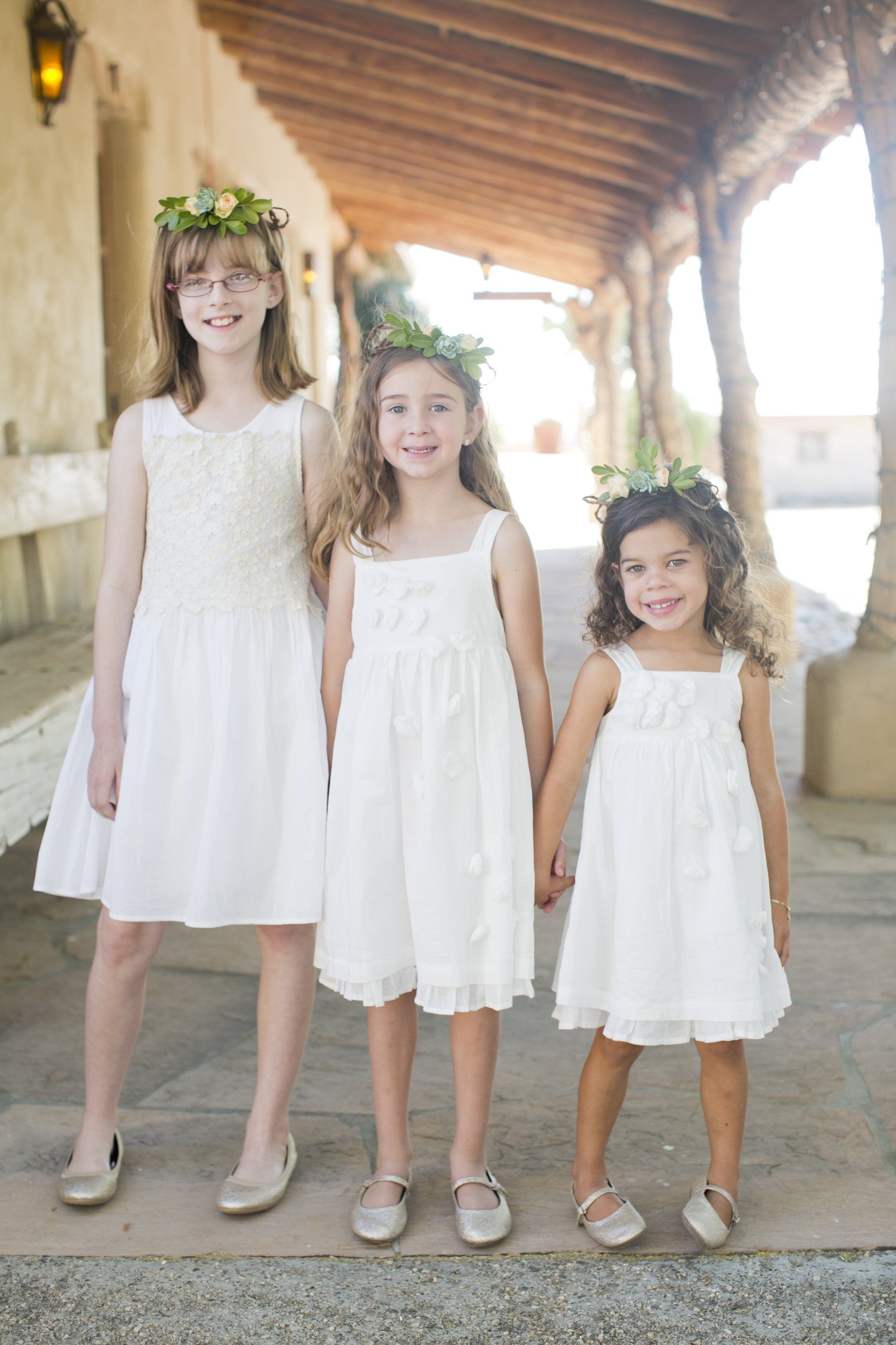 White Cotton Flower Girl Dresses