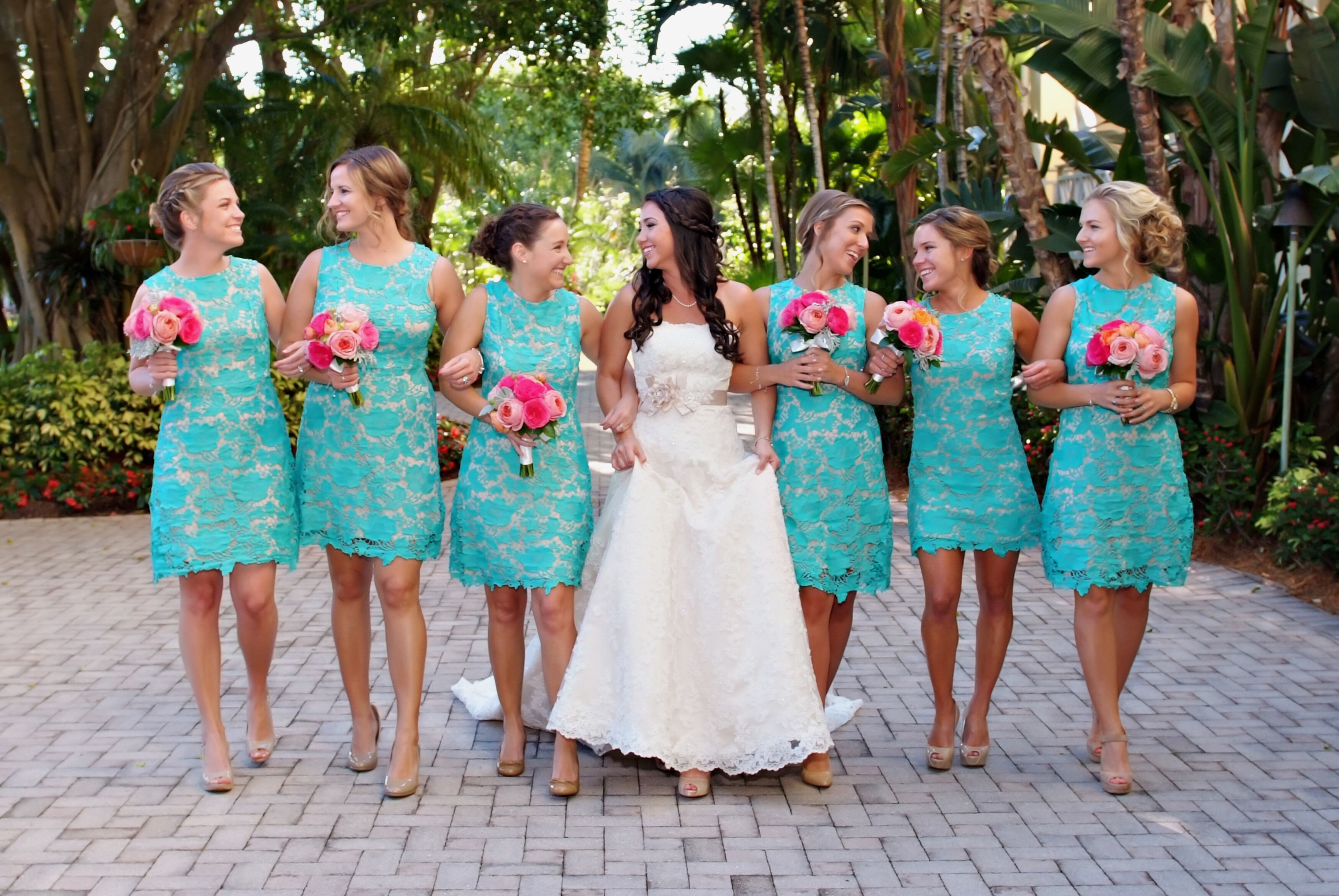 Turquoise Lace Bridesmaid Dresses