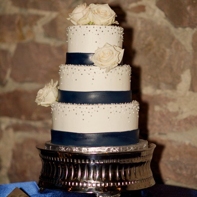 Navy Ribboned Cake