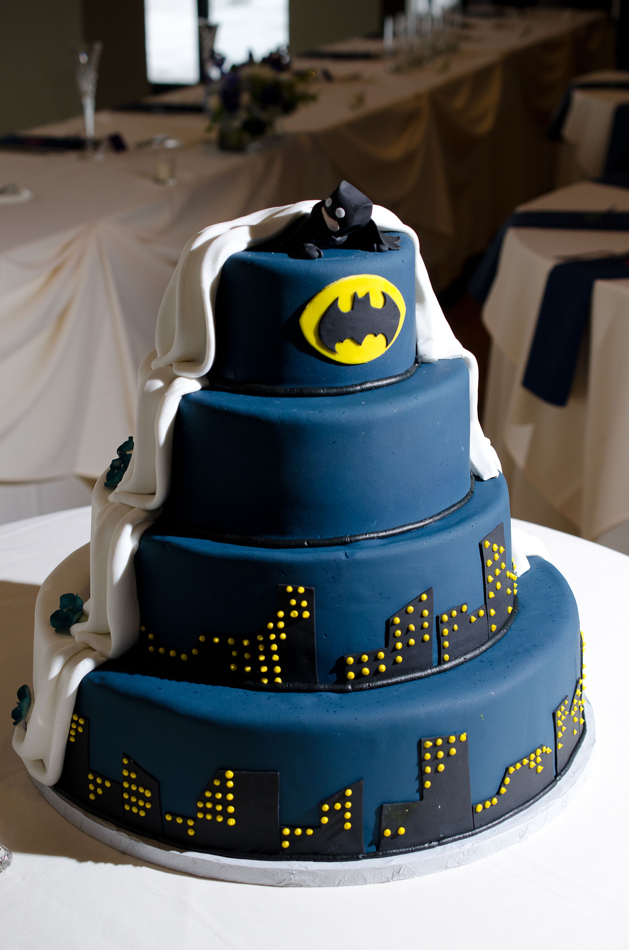 Whimsical Batman Inspired Wedding Cake Surprise