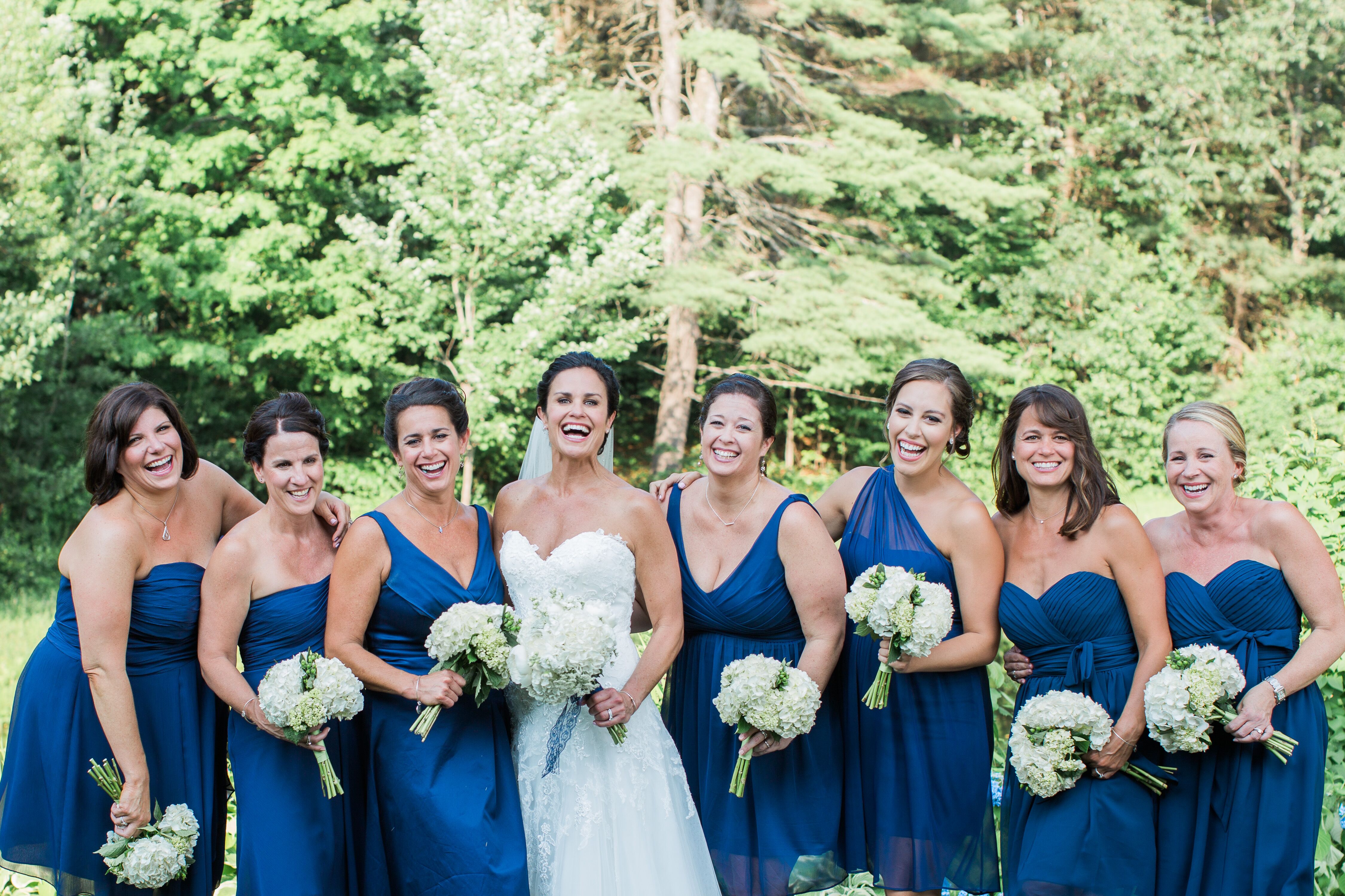 Satin Navy Blue Bridesmaid Dresses