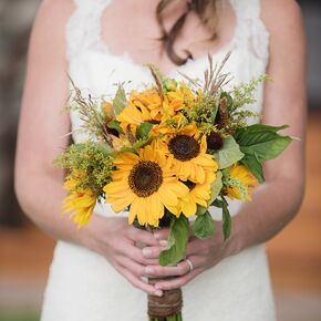 Wooden Wedding Arch with Sunflowers