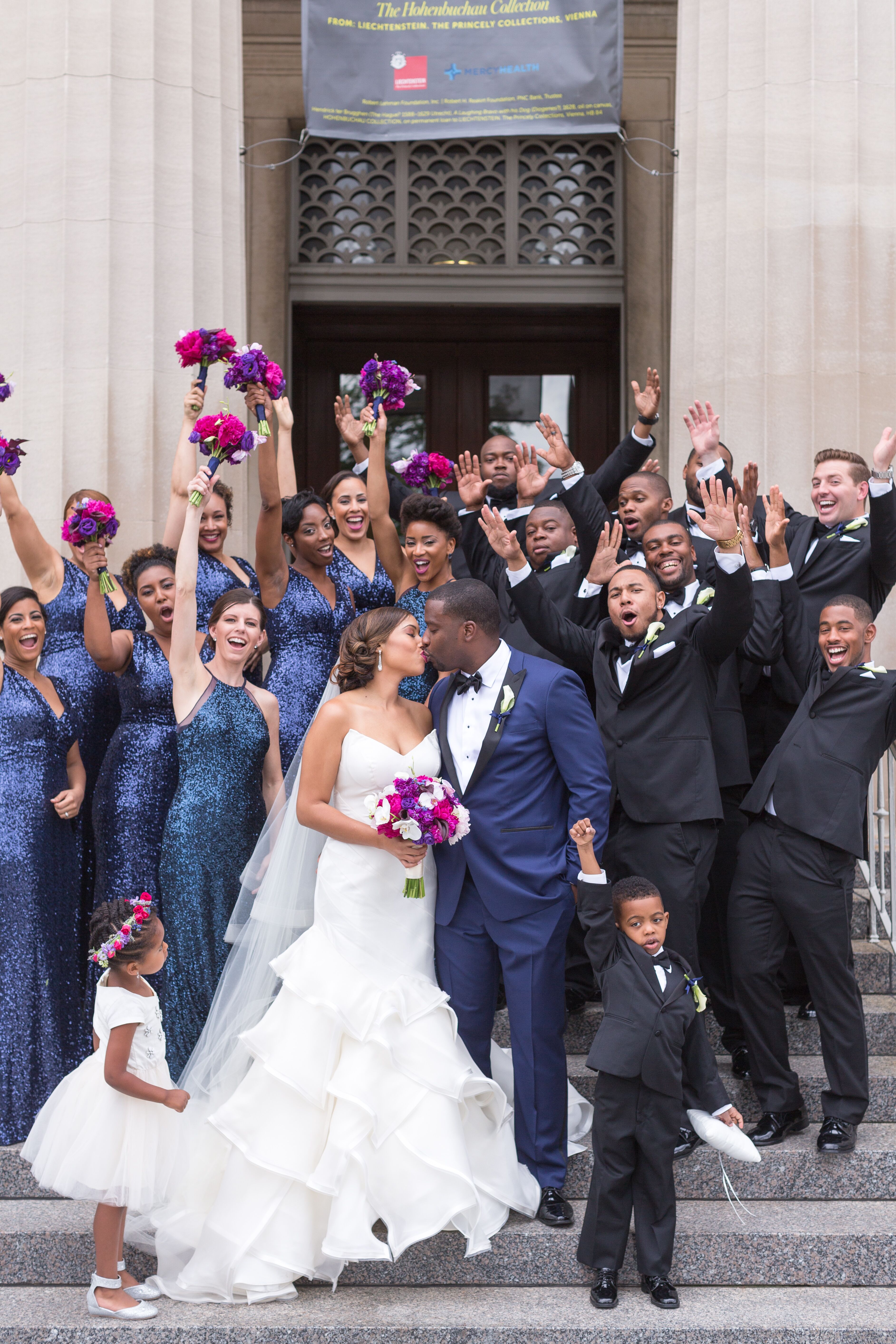 Blue sparkly 2024 bridesmaid dresses