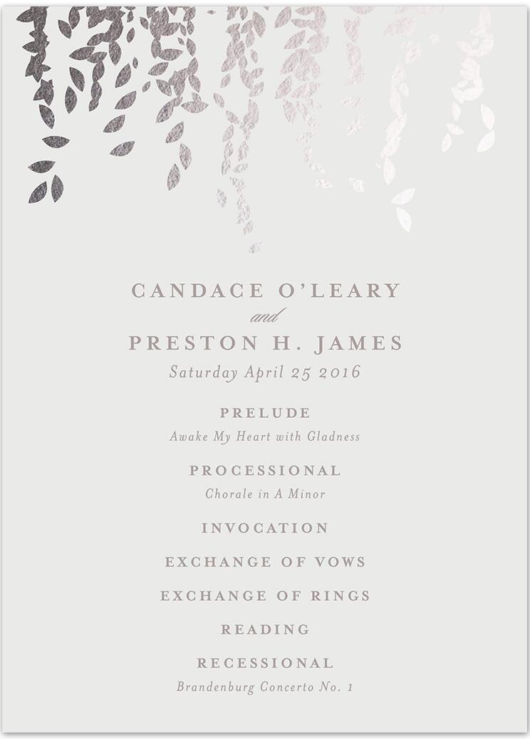 Wedding Programs - Wedding Program Wording