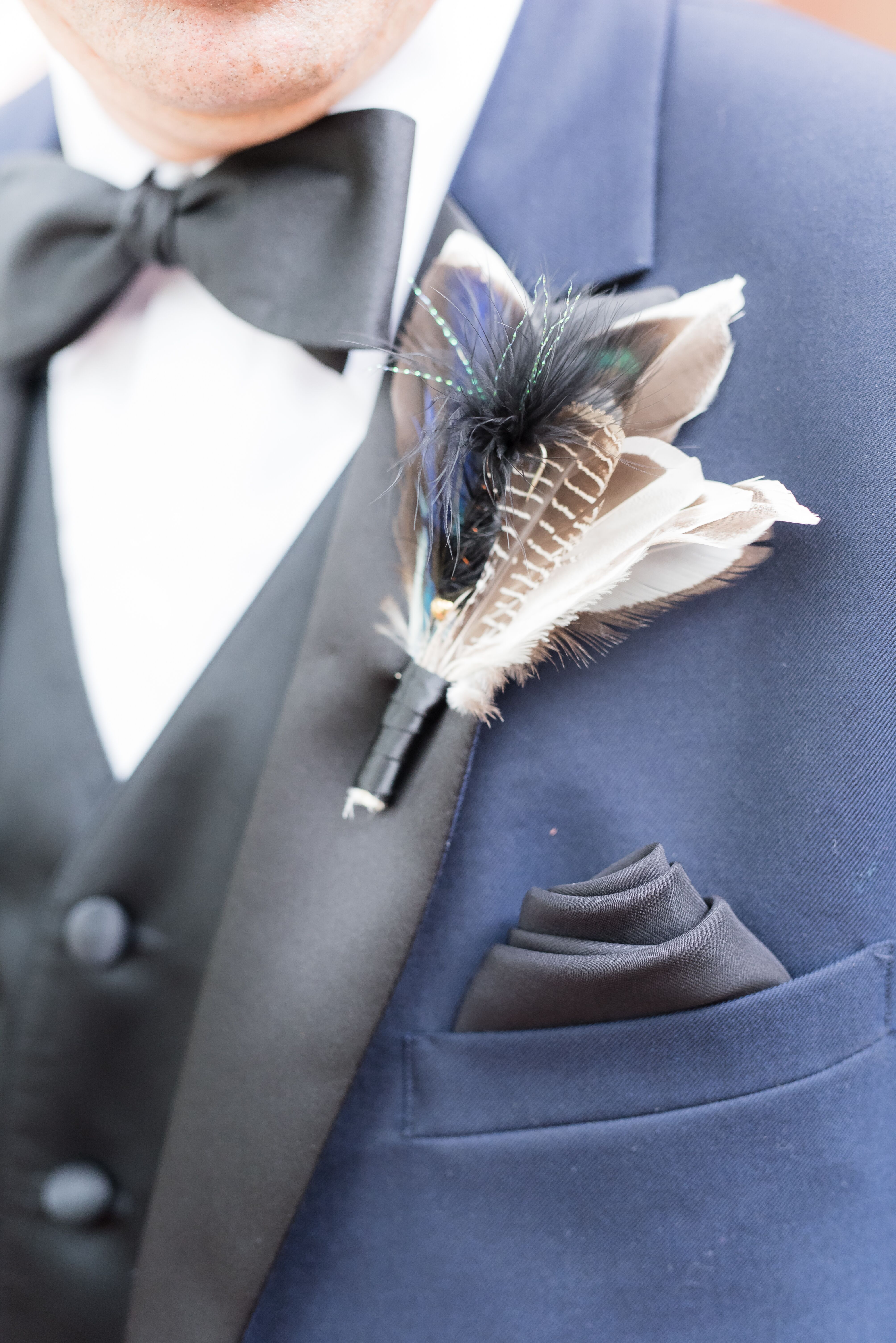 Feather and Lure Boutonniere