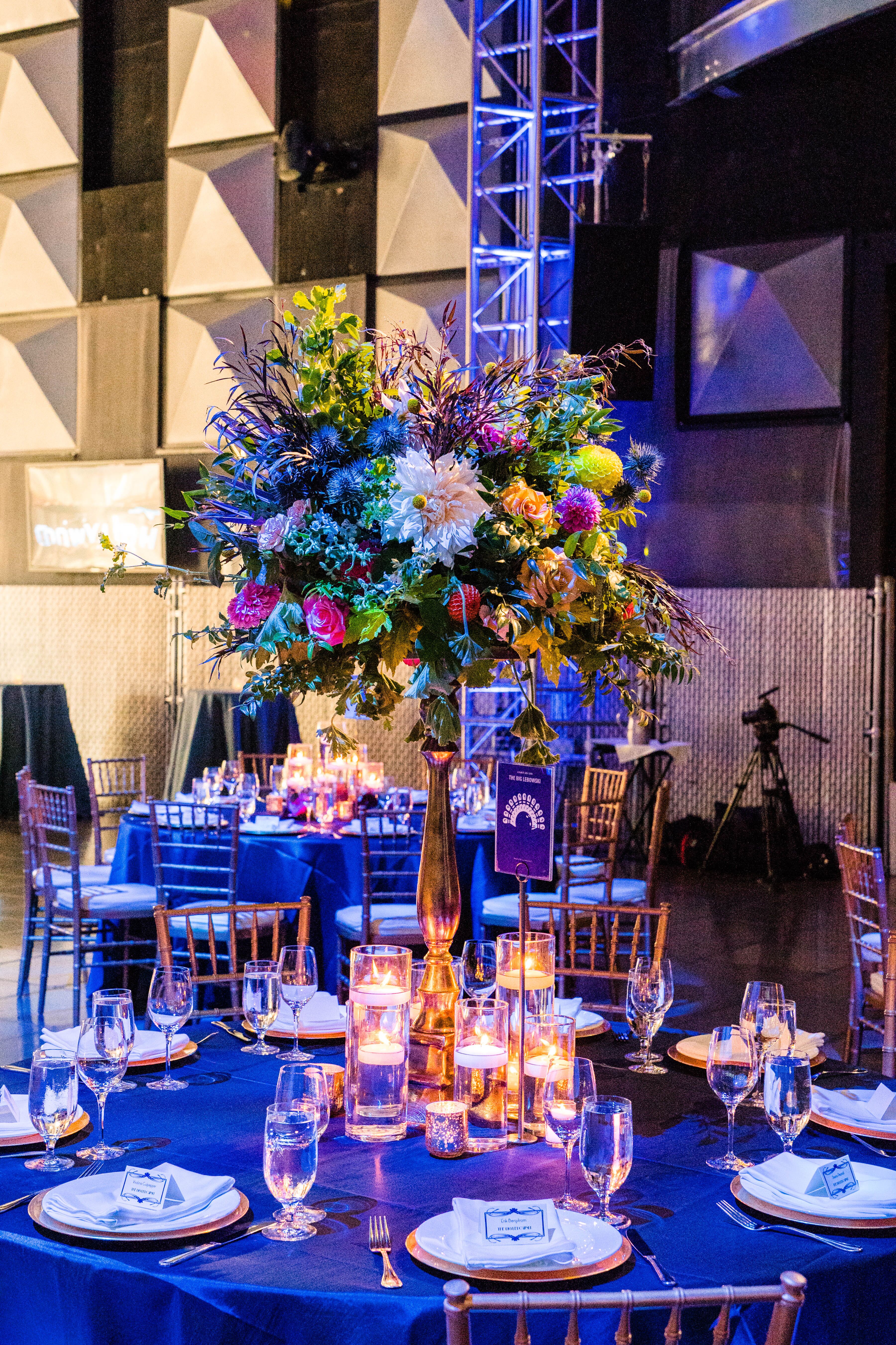 Blue and Gold Centerpieces 