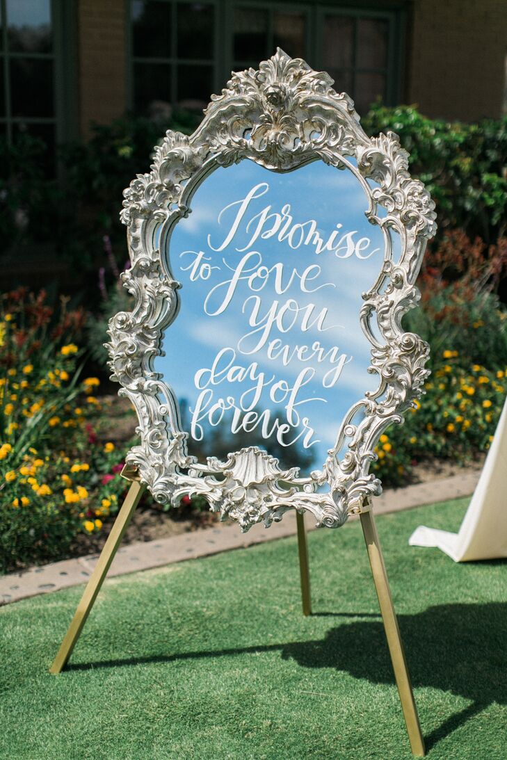 Framed Mirror Signs With Calligraphy