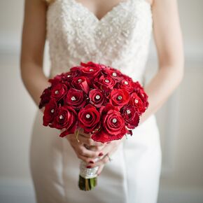 Floor-Length Red Dessy Group Bridesmaid Dresses