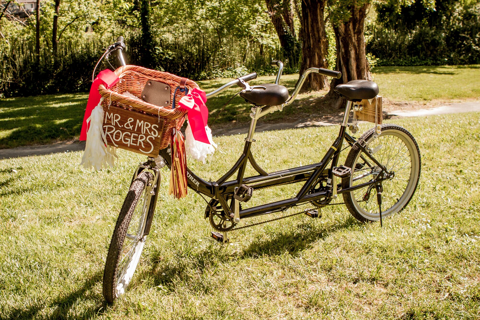 tandem bike with basket