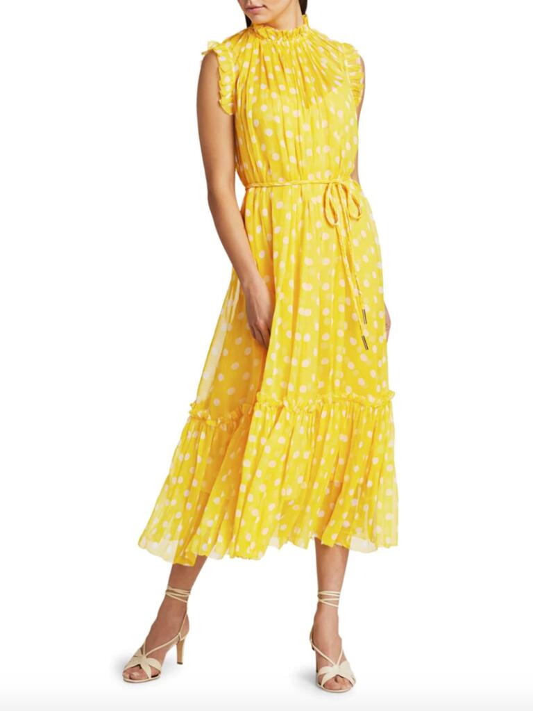 Zimmermann Brightside frill polka dot midi kjole