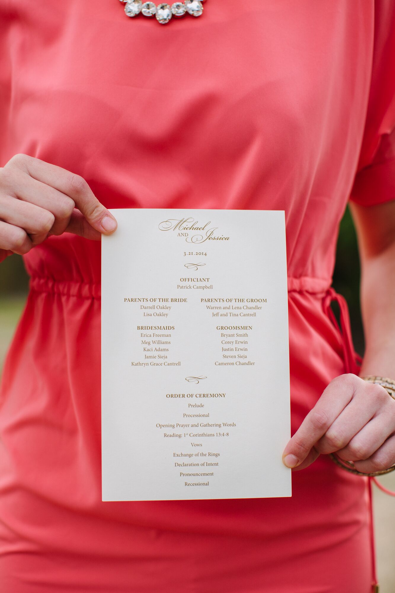 Traditional Ivory and Gold Ceremony Programs