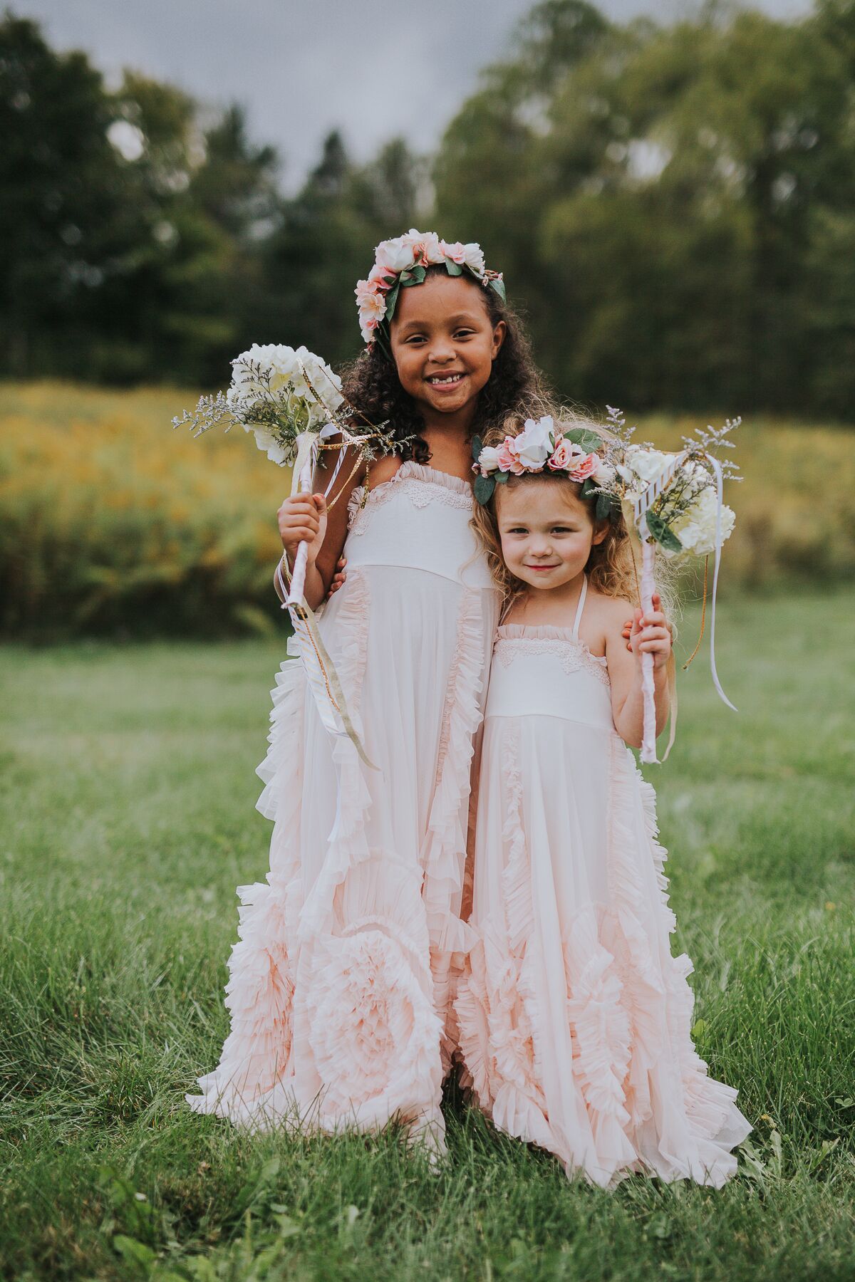 Flower girl 2025 dresses pale pink