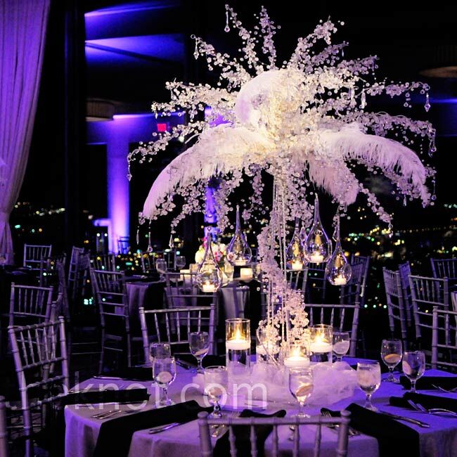 Tall Feather Centerpieces