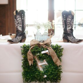 Bridesmaids in Mint Dresses With Cowboy Boots