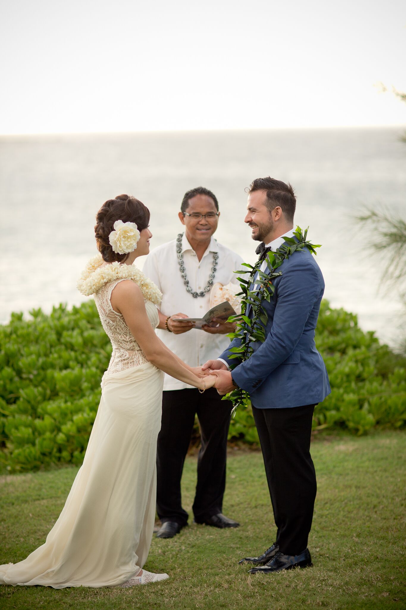 Couple Getting Married With Leis