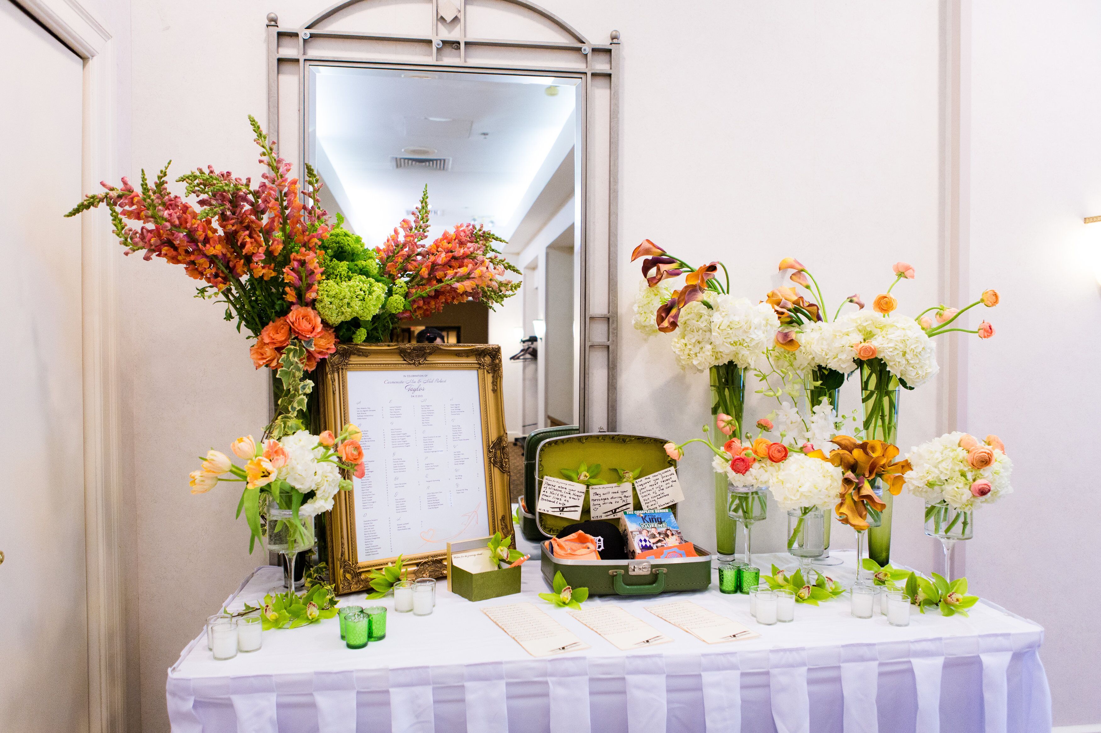 Reception Welcome Table Display