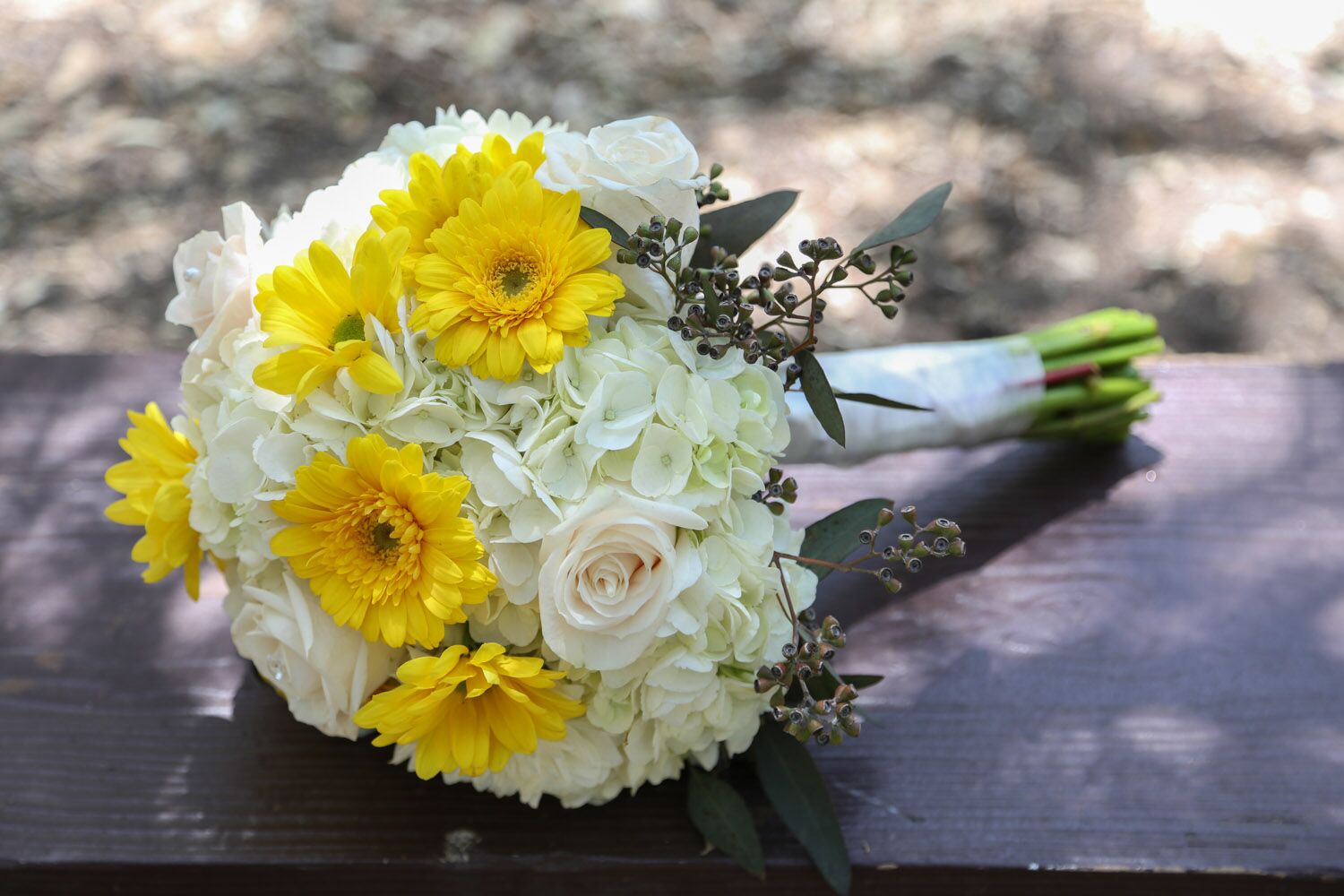 Yellow Rose and White Daisy Bouquet