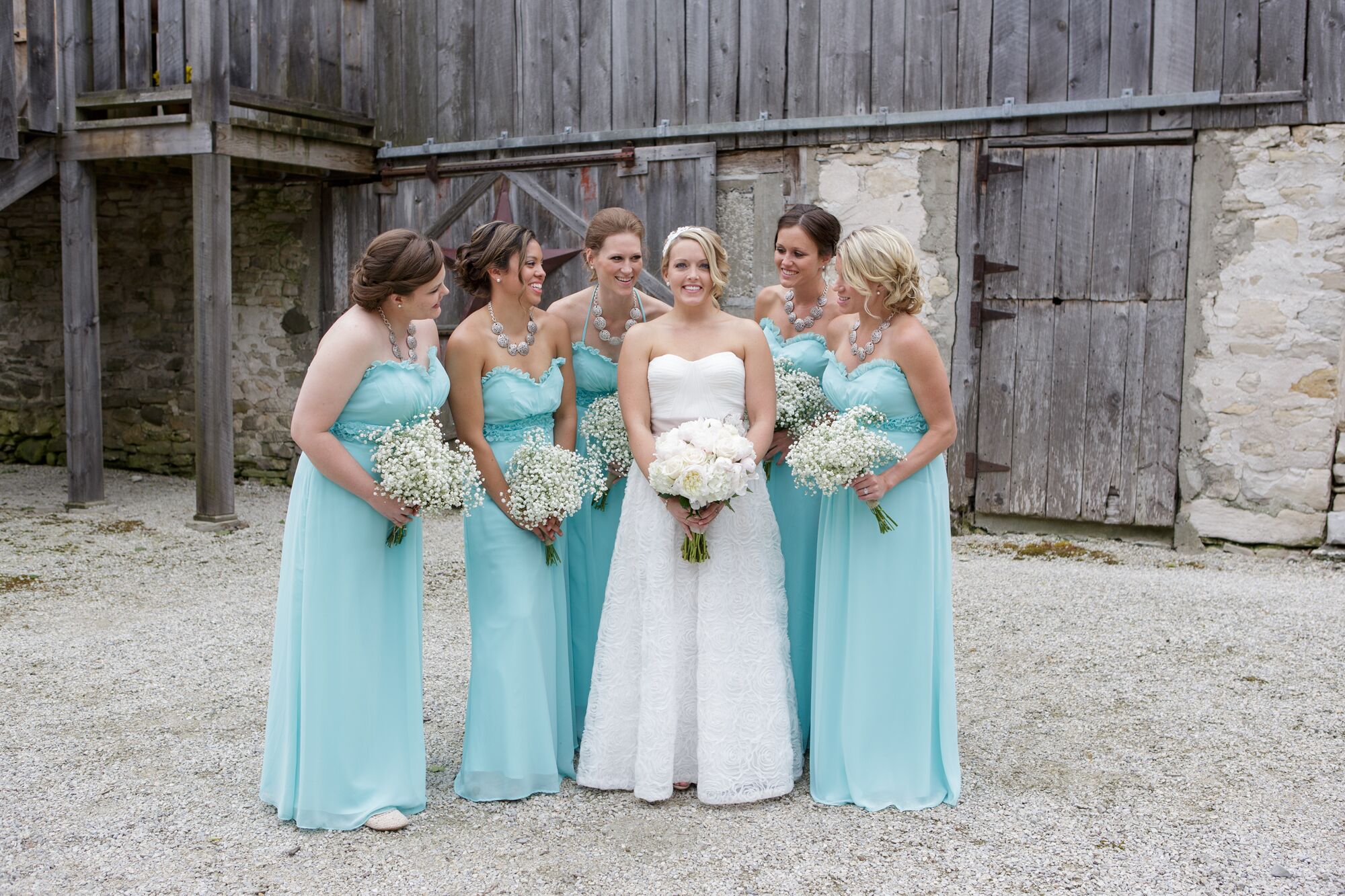 High Low Strapless Turquoise Chiffon Bridesmaid Dress with Belt