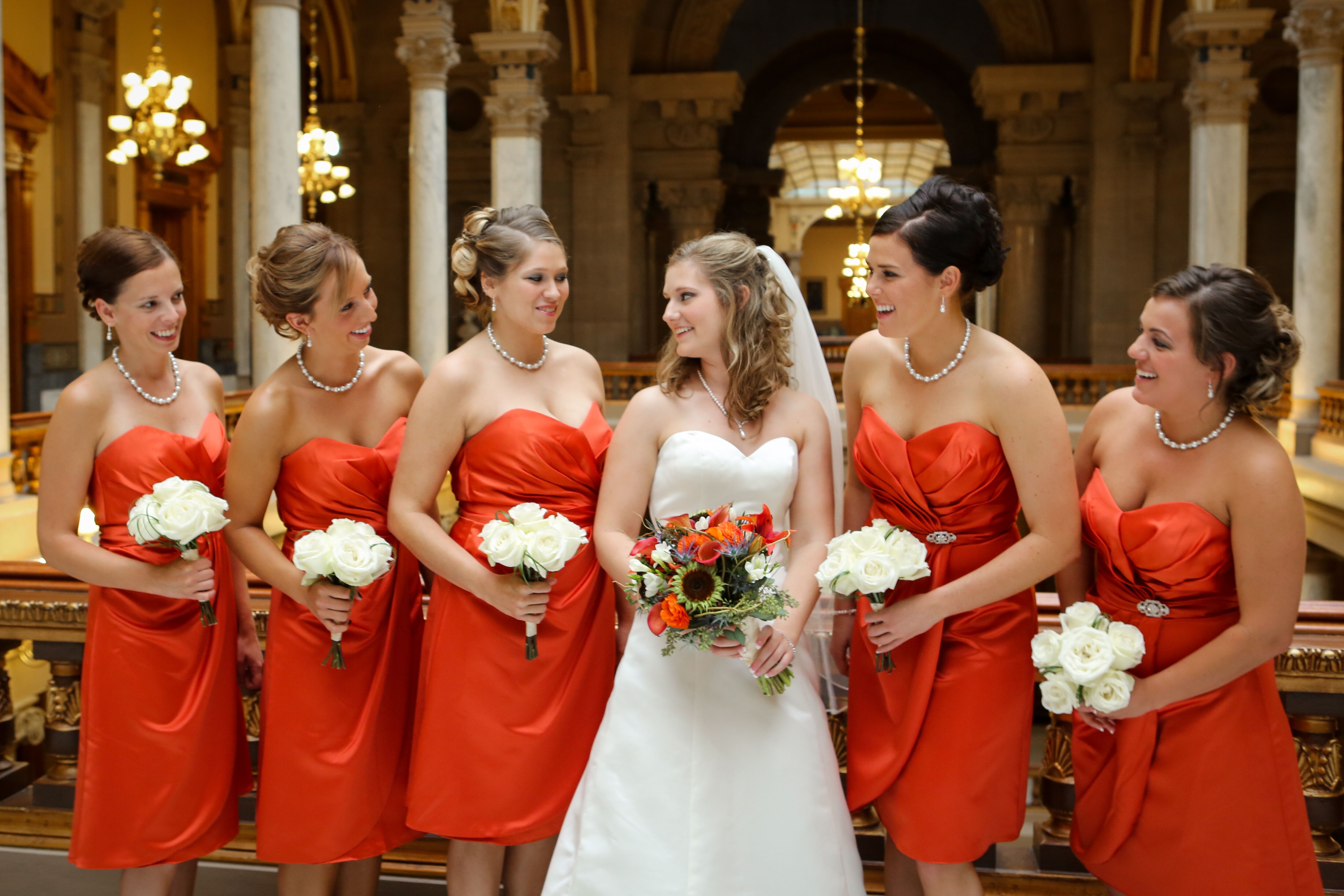 orange bridesmaid dresses