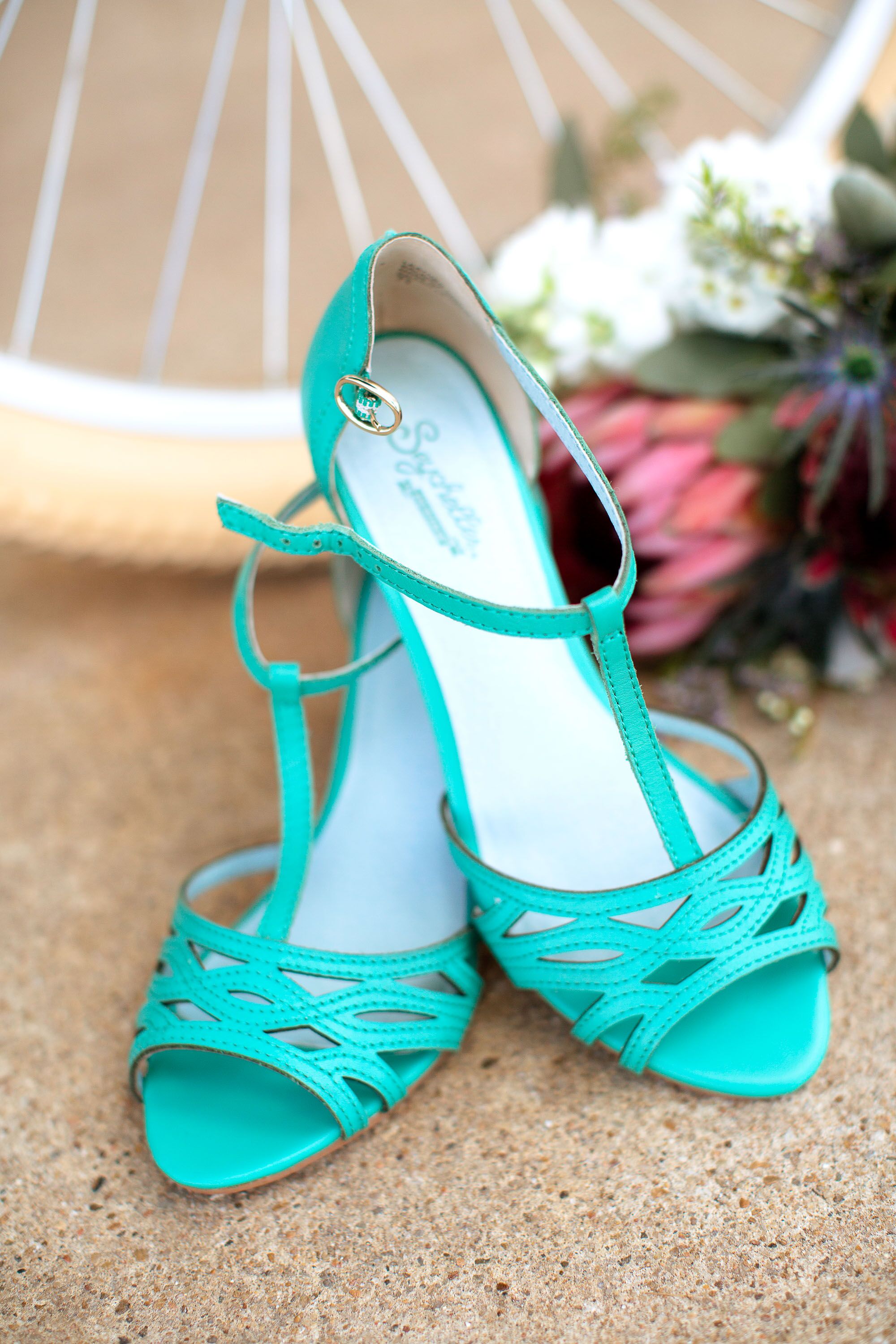 turquoise shoes wedding