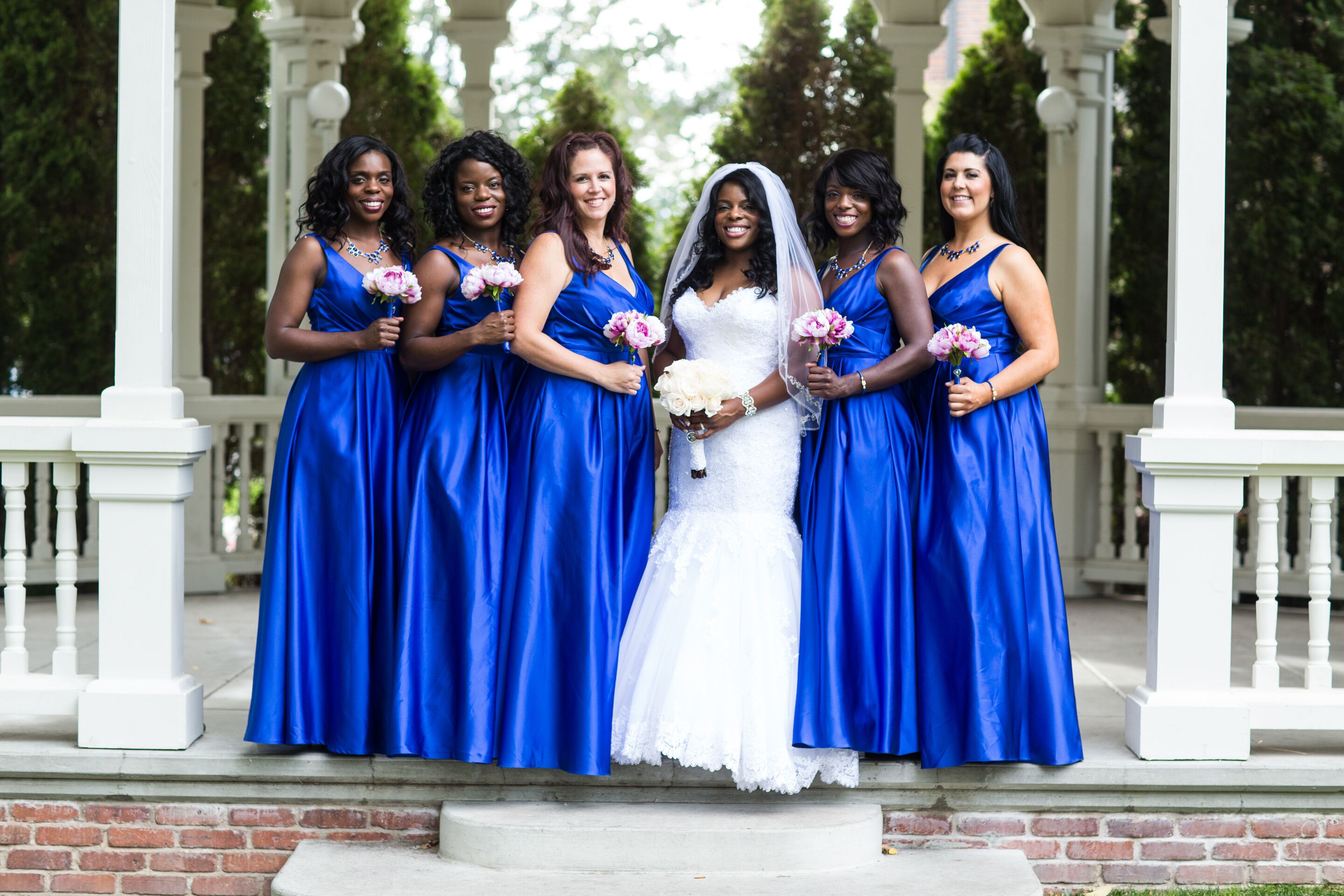 Electric blue 2025 bridesmaid dress