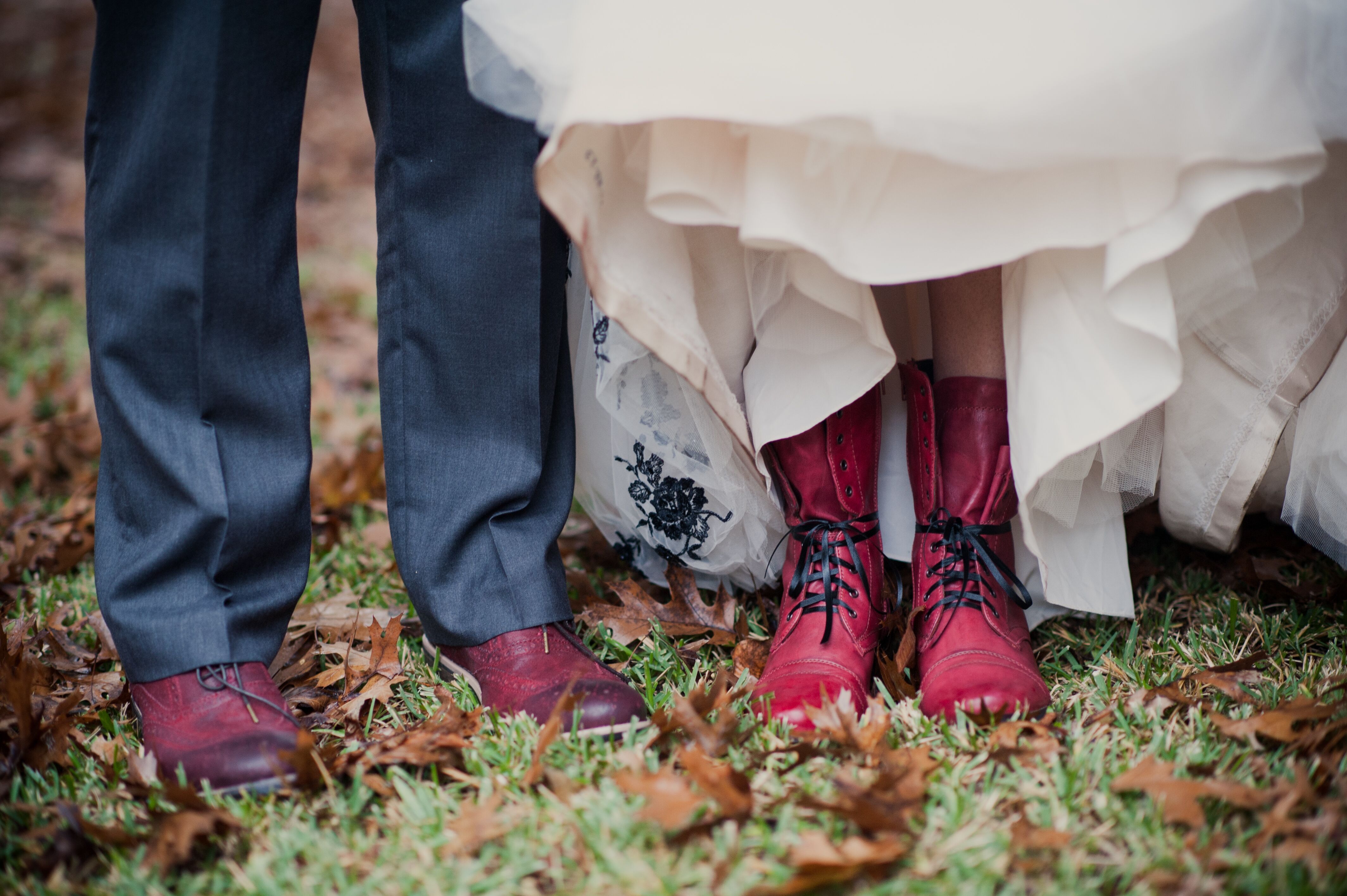 Red Wedding Shoes and Combat Boots