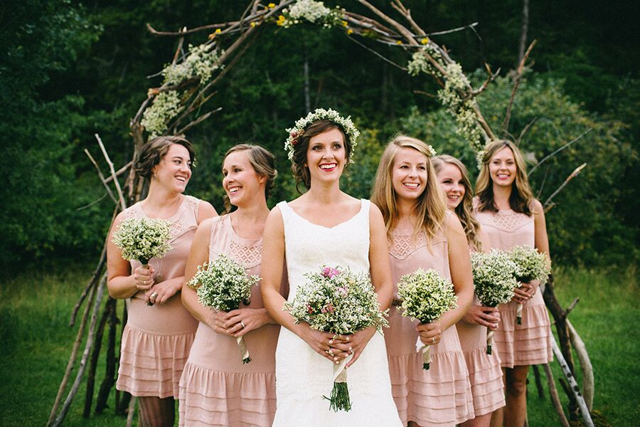 green bohemian bridesmaid dresses