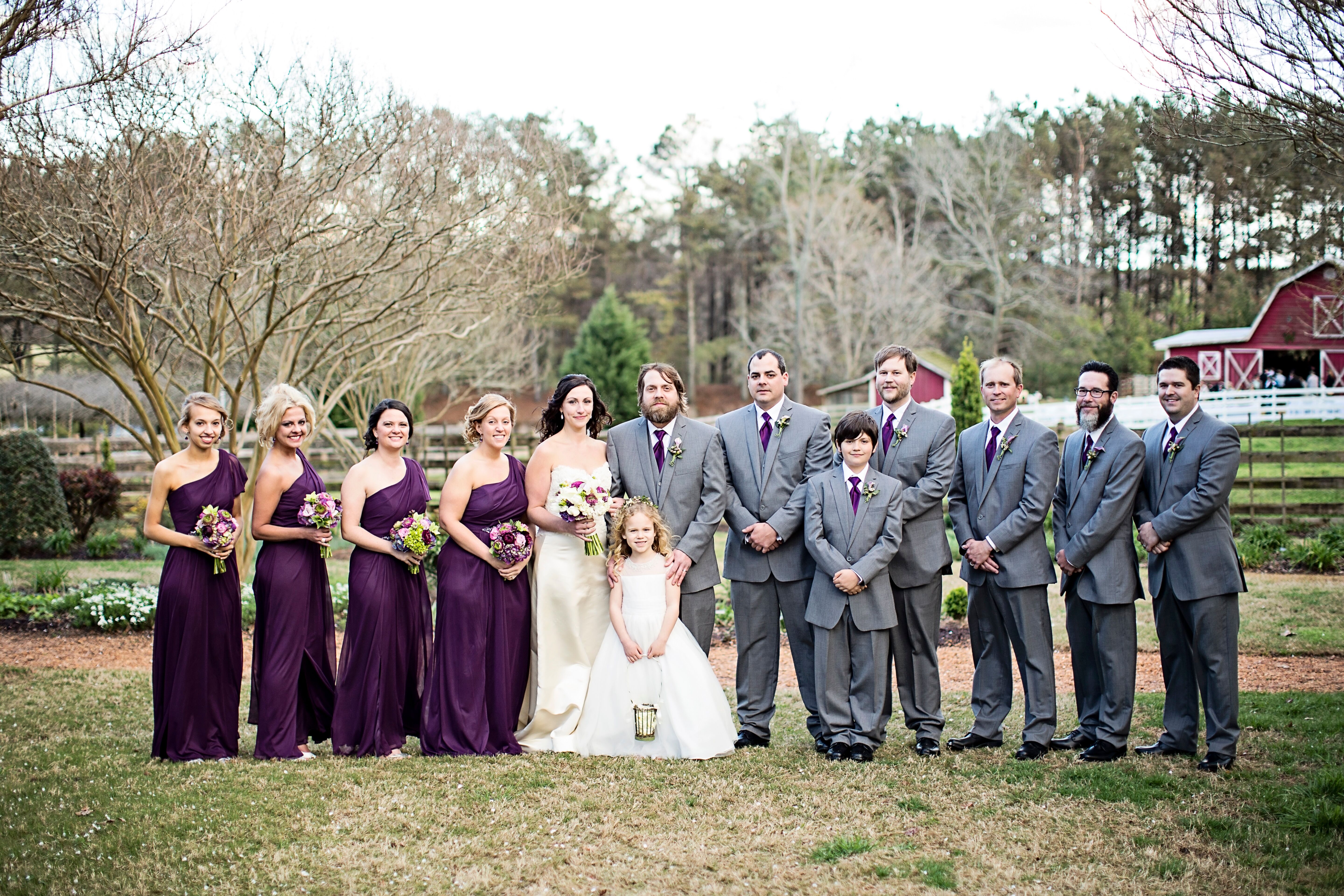 Purple and Gray Wedding Party
