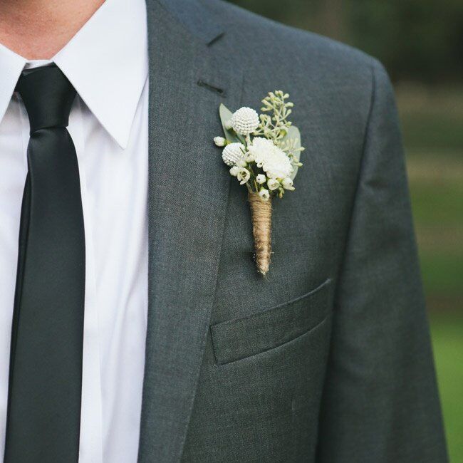 Boutonniere Wrapped in Twine