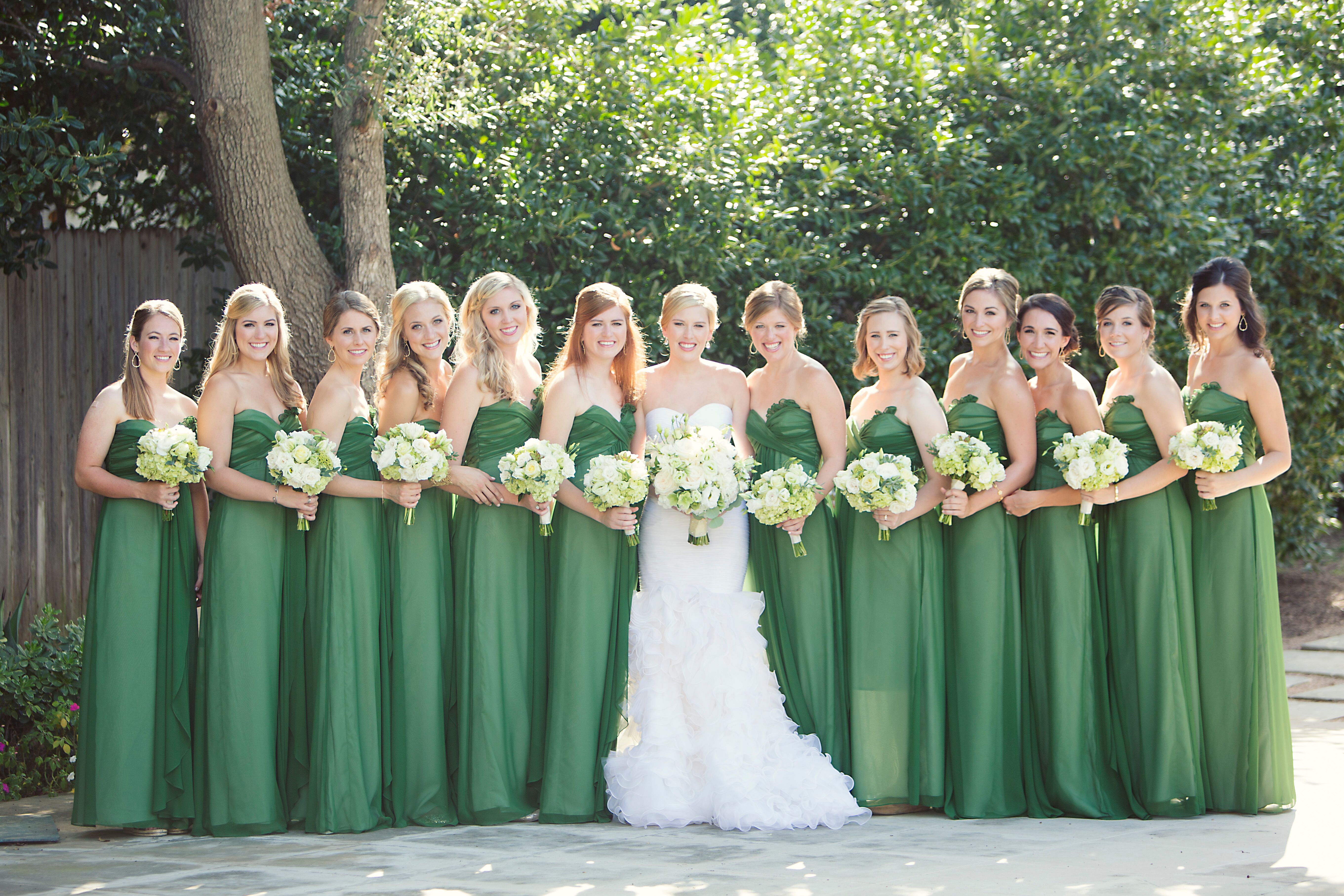 forest green bridesmaid dresses