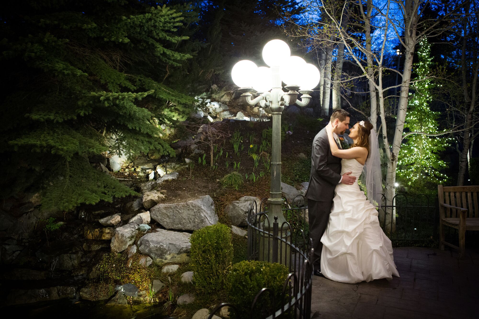 Bride And Groom At Heritage Gardens In Sandy Utah